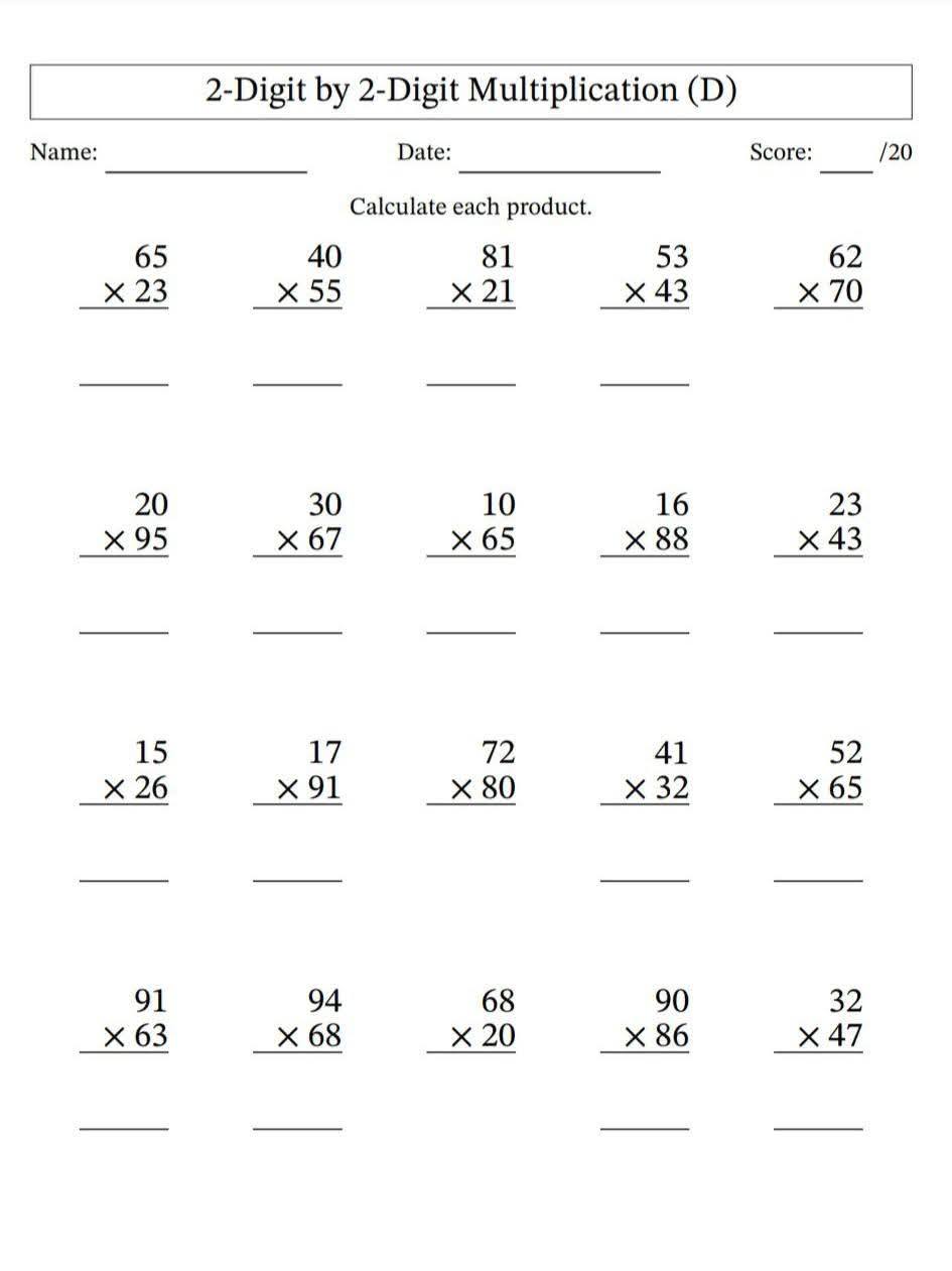 20 MATH worksheets With Answers...... - Divine Light Special | Facebook