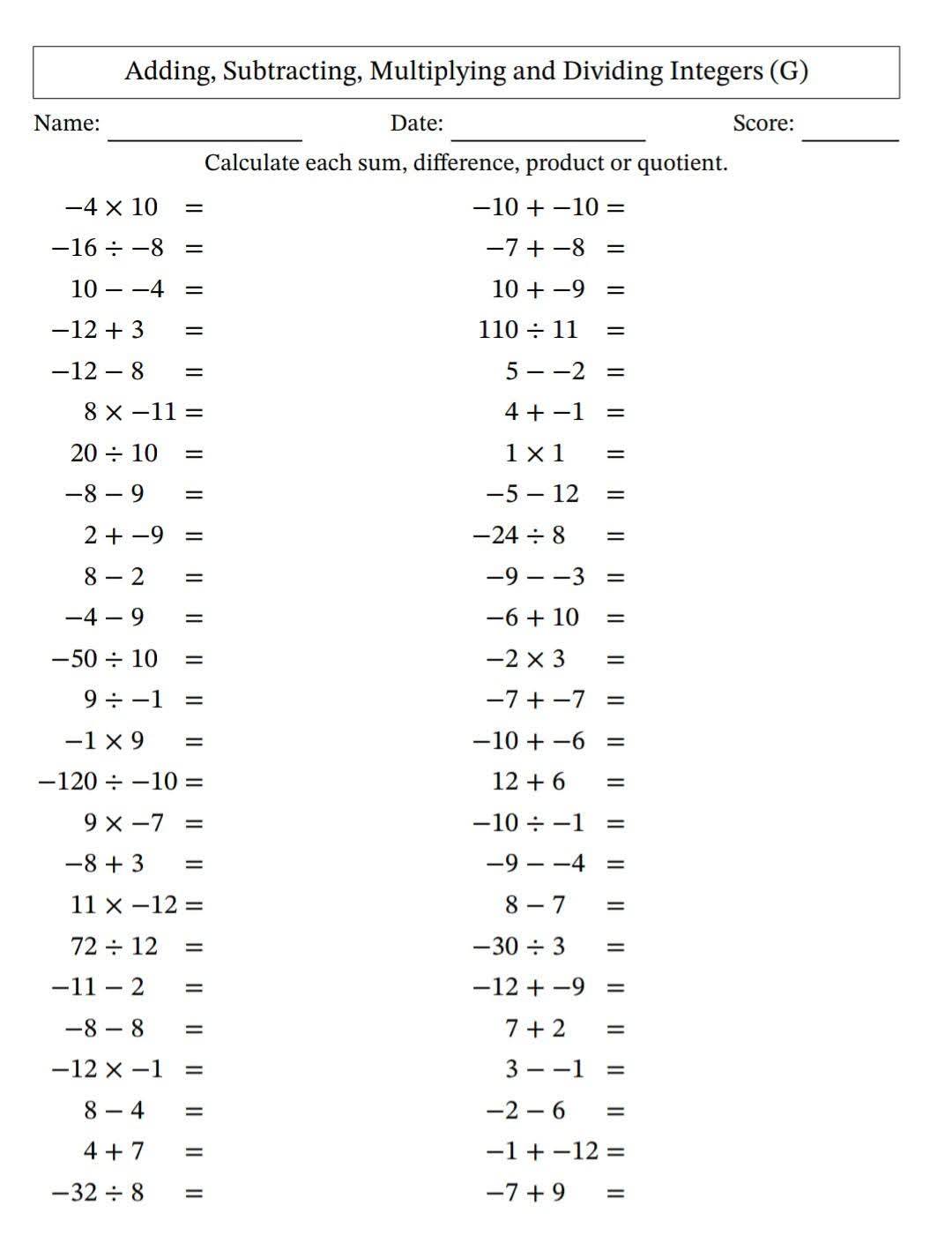20 MATH worksheets With Answers...... - Divine Light Special | Facebook