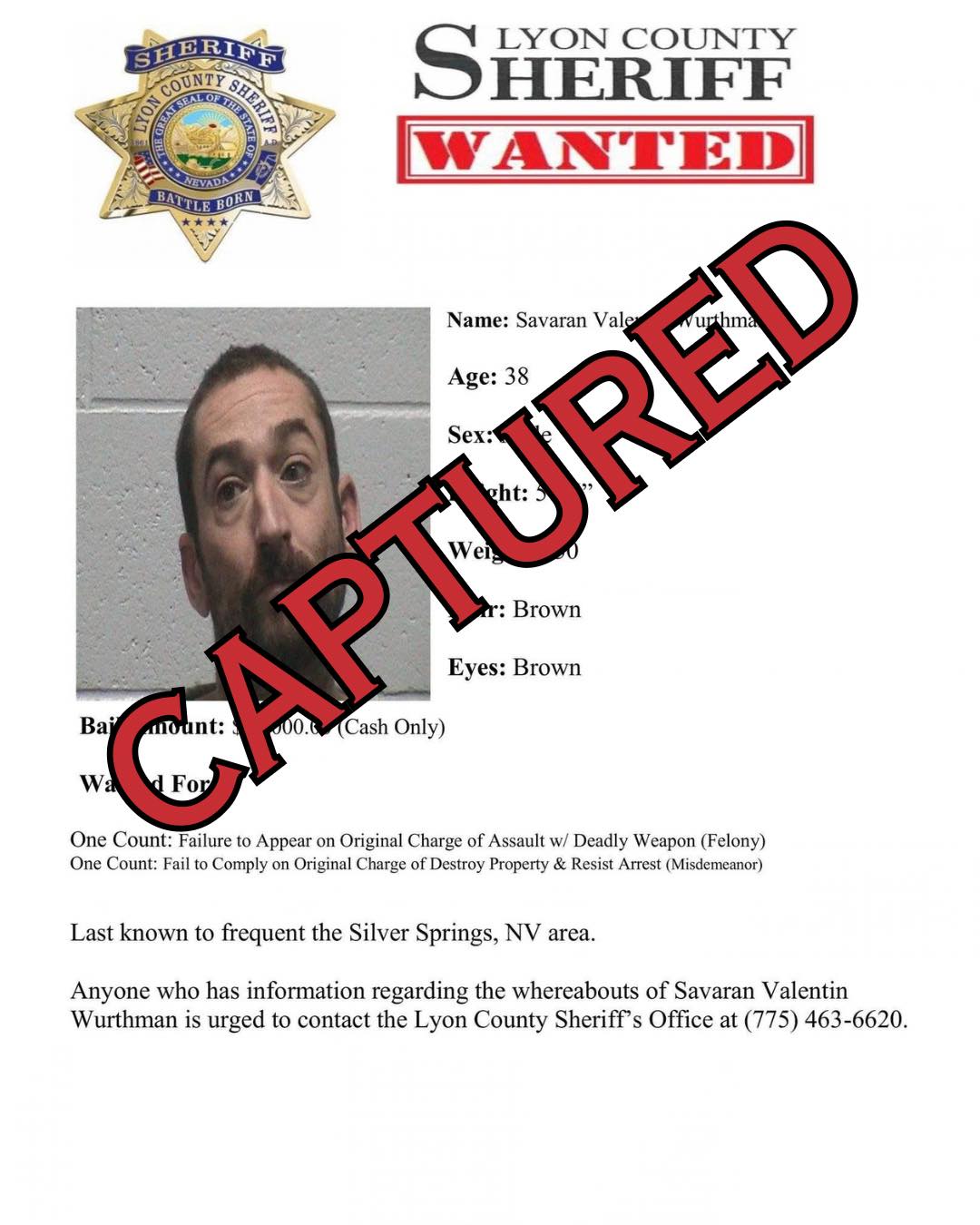 Lyon - Lyon County District Attorney, Stephen B. Rye, announced today ...
