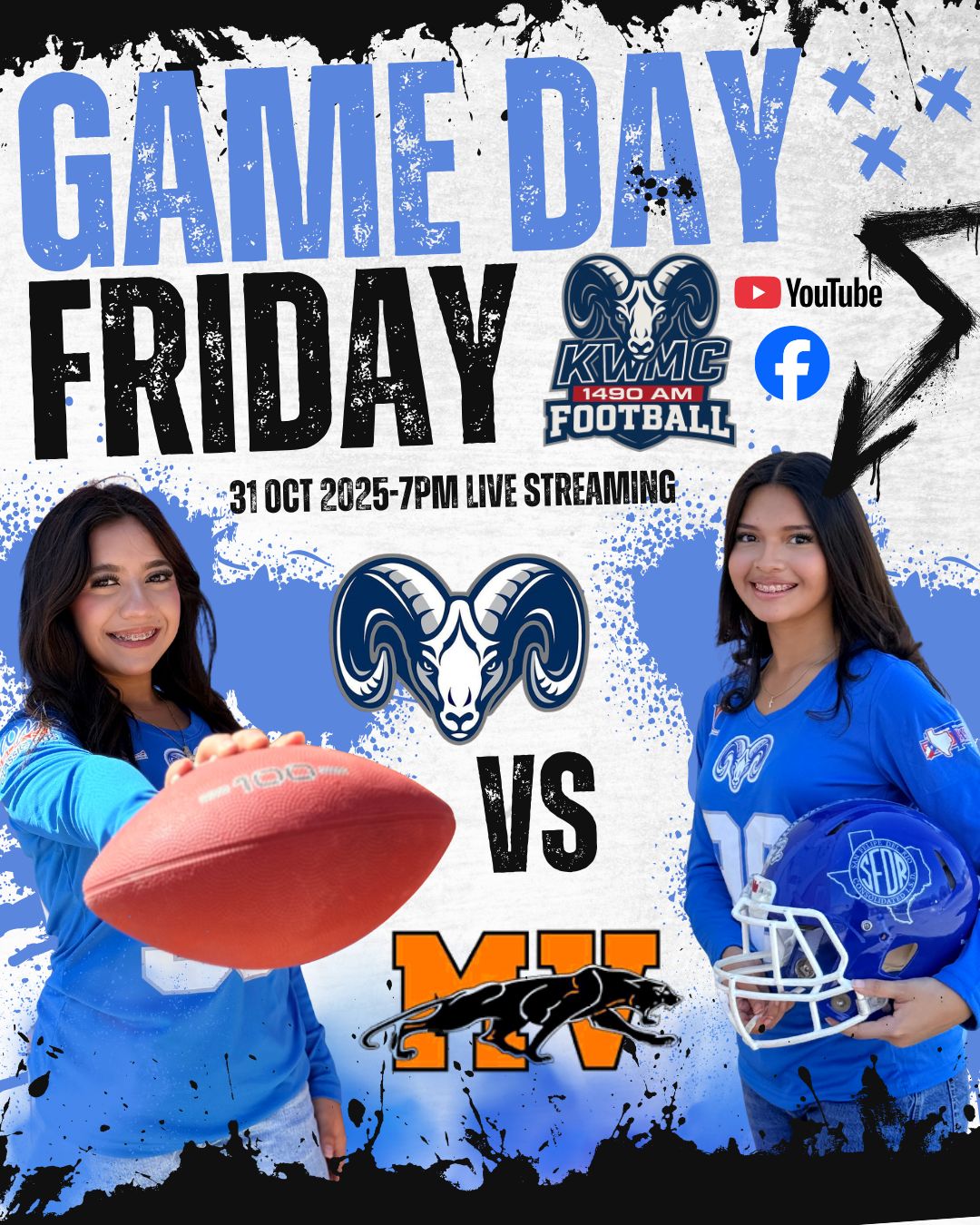 KWMC 1490am - 🏈💥 GAME DAY FRIDAY! 💥🏈 The Del Rio Rams are... | Facebook