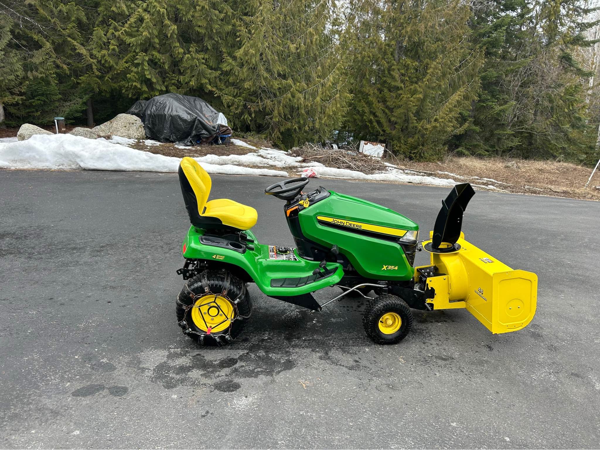 John Deere x354 Lawn Tractor w/mowing deck & blower - Snow Blowers ...