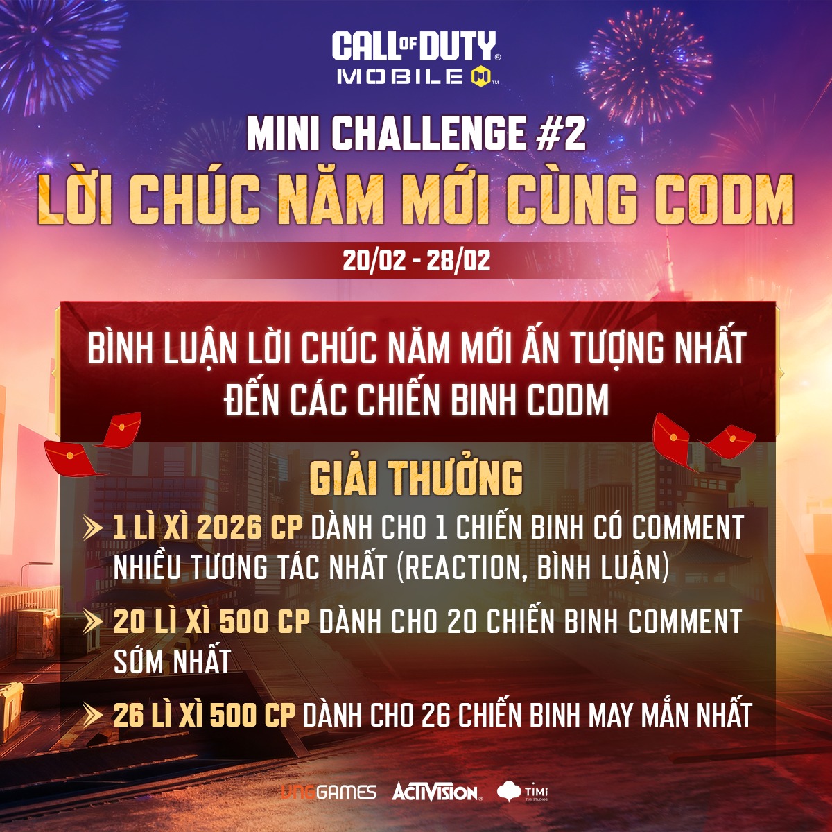 Call - MINIGAME LỜI CHÚC NĂM MỚI CÙNG CODM 🧧 🎯 THỂ LỆ THAM GIA: - Bình ...