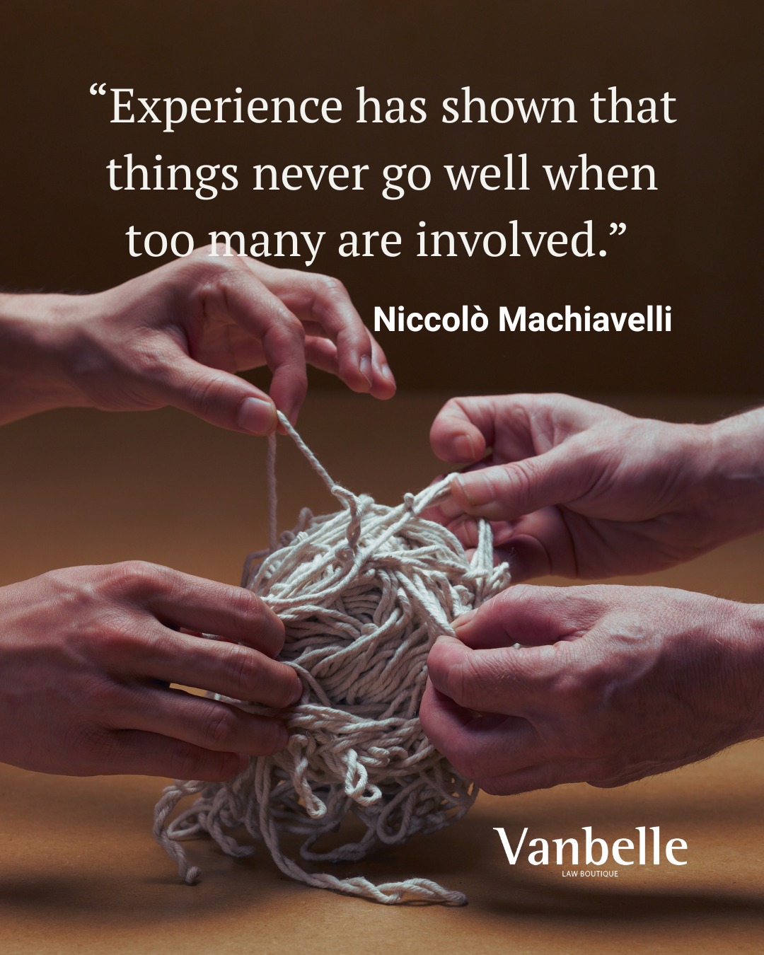 Vanbelle - “Experience has shown that things never go well when too ...