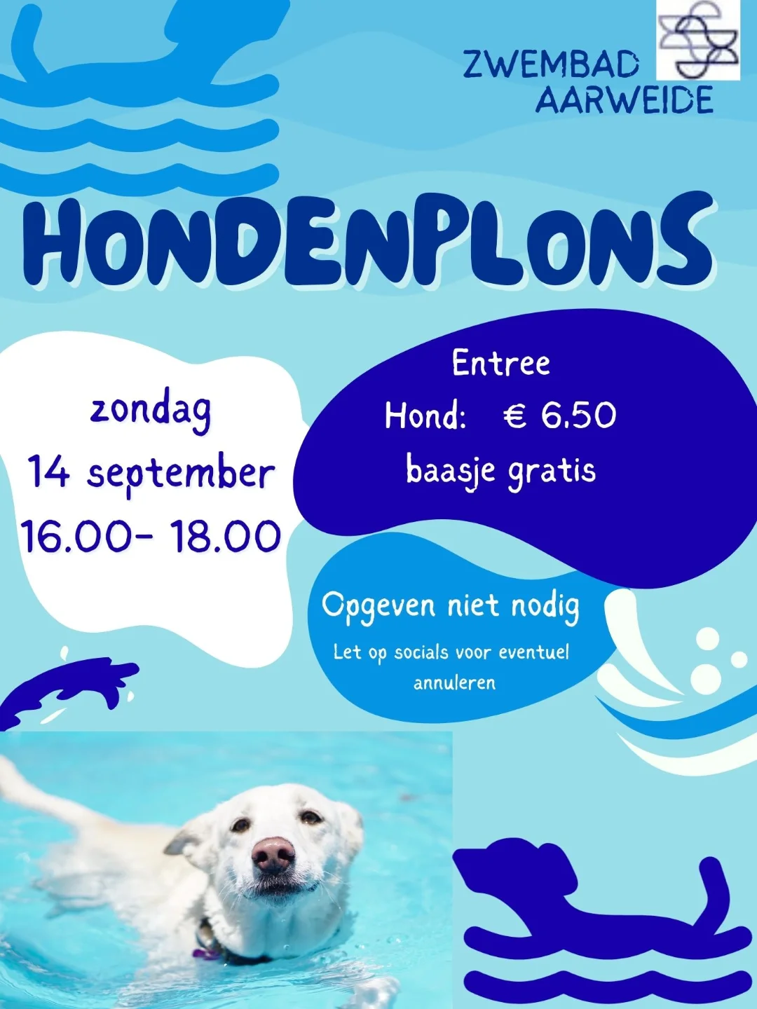 Zwembad - Hondenplons! 🐶💦 Zondag 14 september sluiten we het seizoen ...
