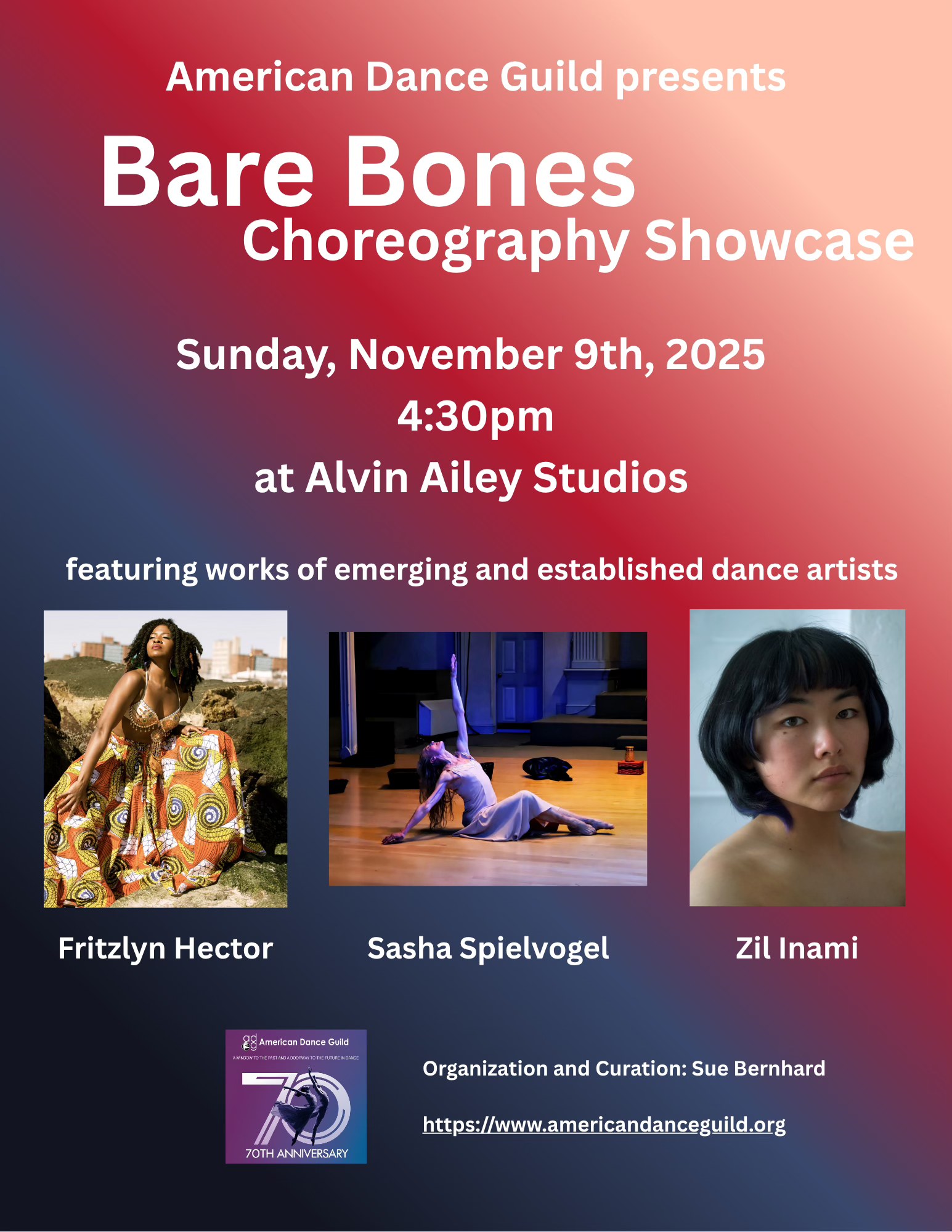 Join us on Sunday, November 9 at 4:30 p.m. at #alvinaileystudios 