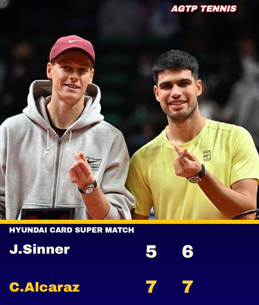 AGTP - Carlos Alcaraz wins his first clash with Jannik Sinner in 2026 ...