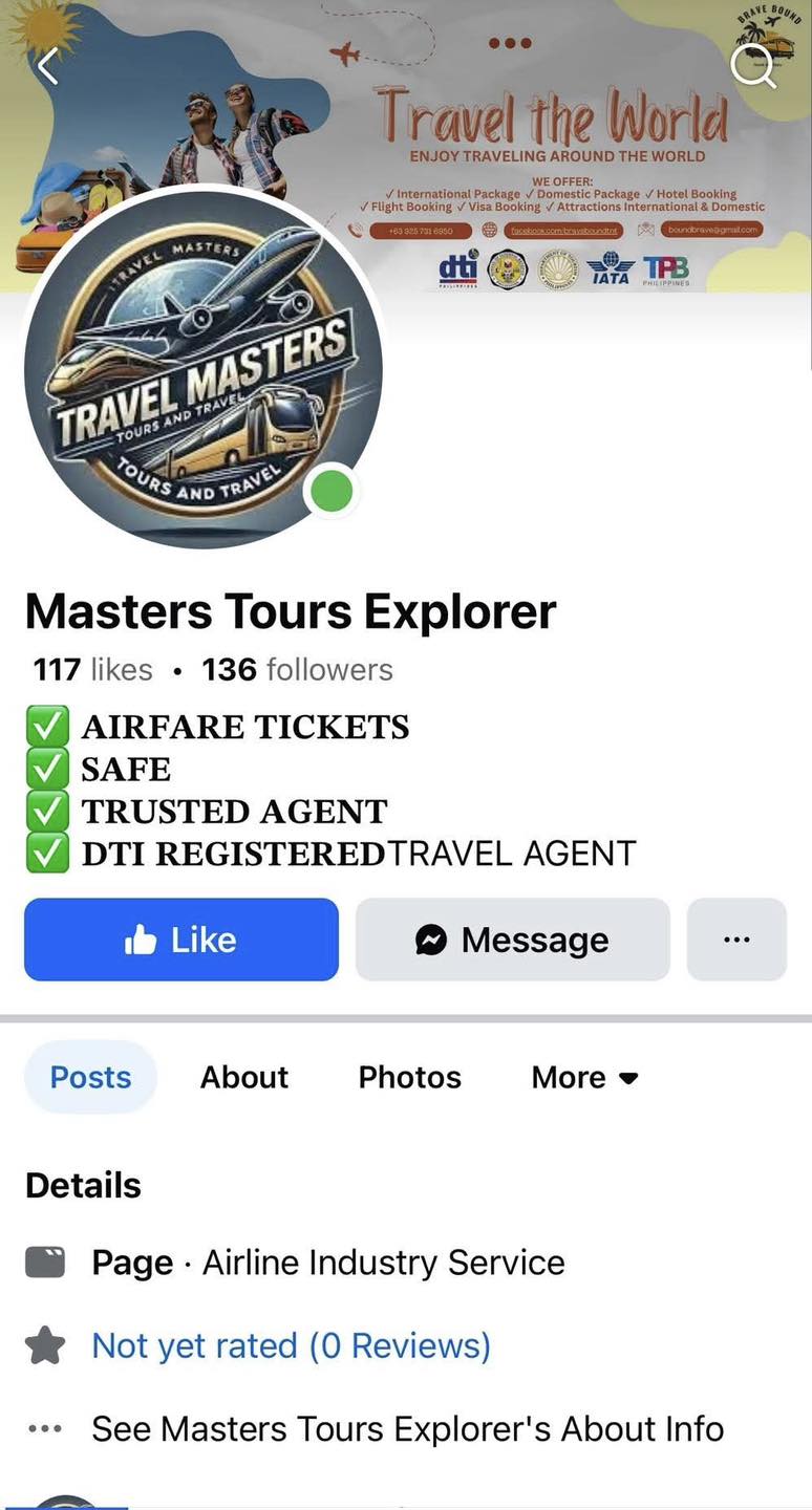 🚨SCAMMER ALERT🚨 Please be aware... - Masters Tours Explorer | Facebook