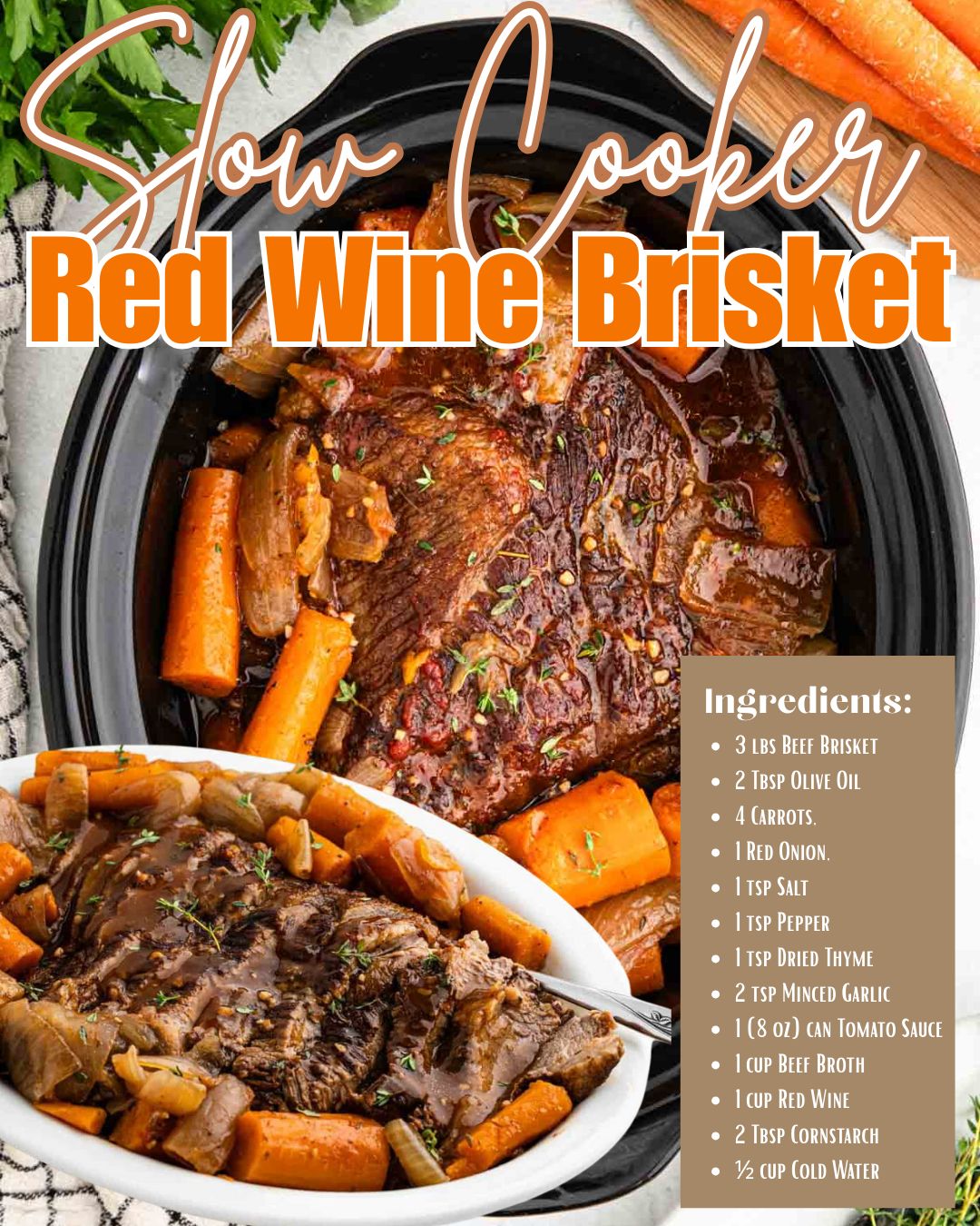 Eating - Slow cooker red wine beef brisket recipe is easy to make and ...