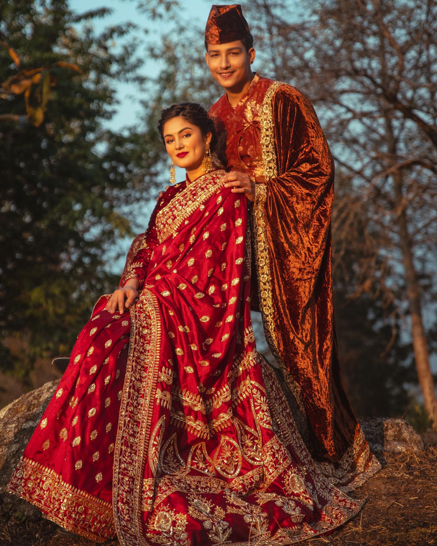 Manish Rai - MANISH RAI BRIDAL COUTURE 2021 On Her : maroon Silk saree ...
