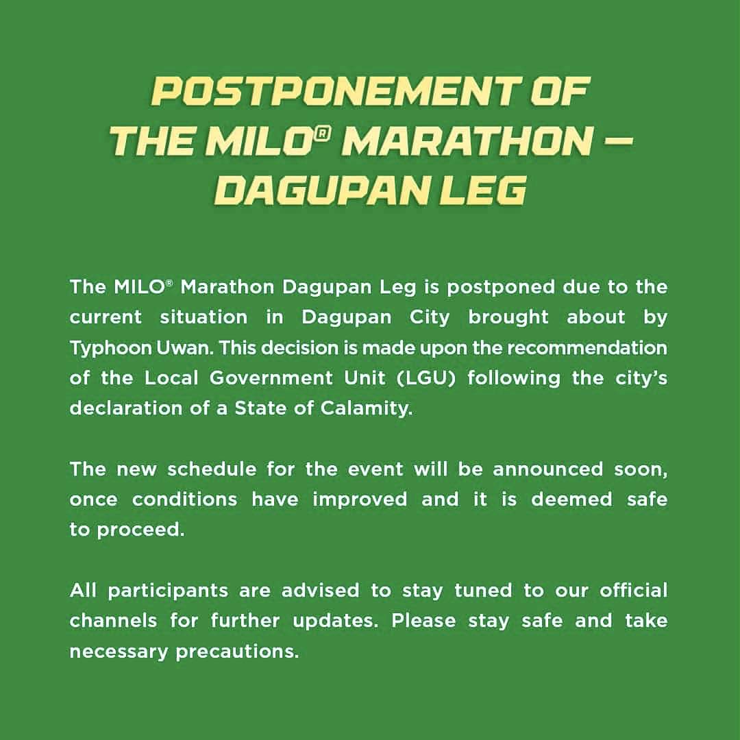 NOTICE OF POSTPONEMENT: MILO®... - Mayor Belen T. Fernandez | Facebook