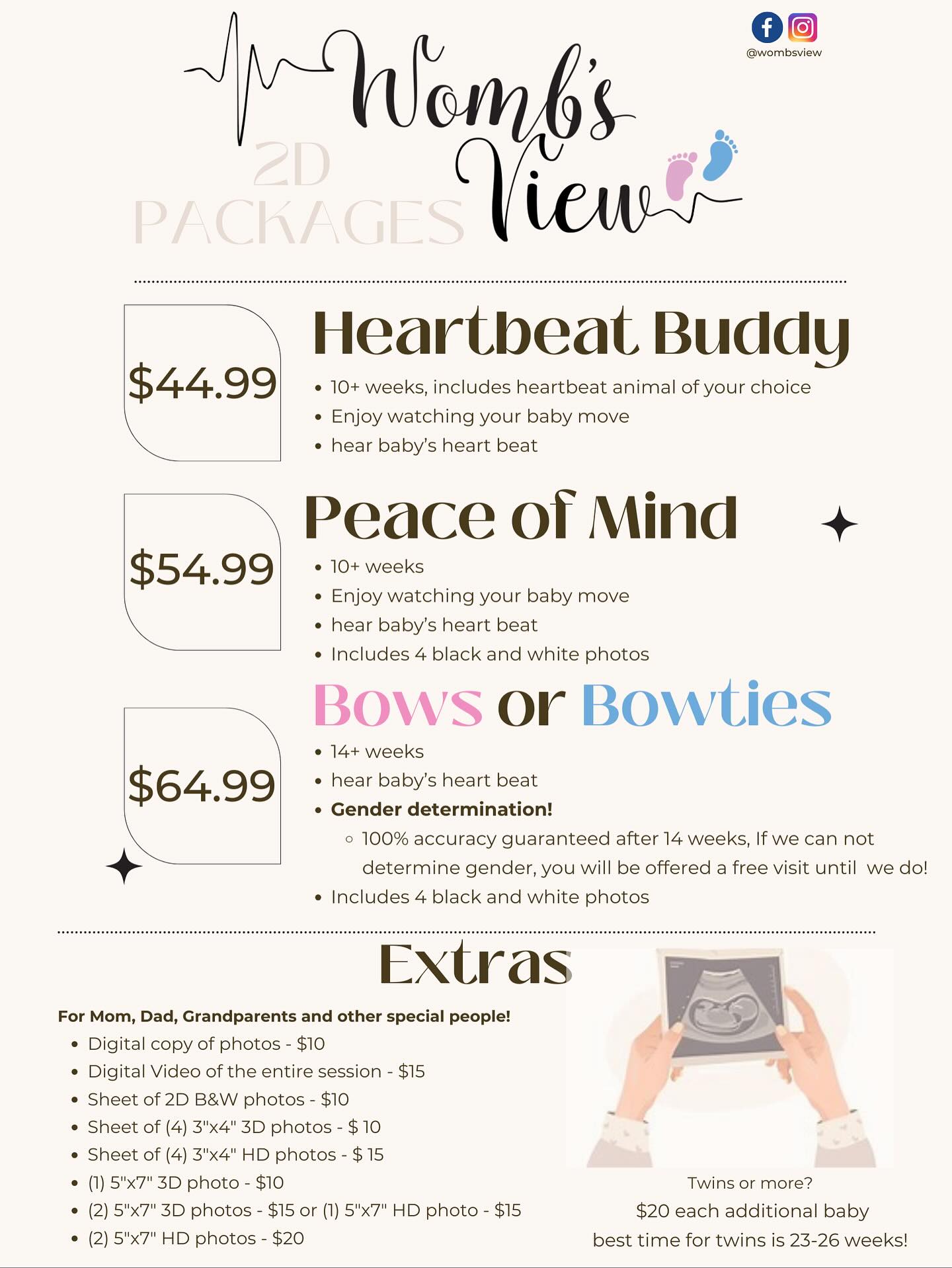 Womb's View - Here is our list of packages and pricings!... | Facebook