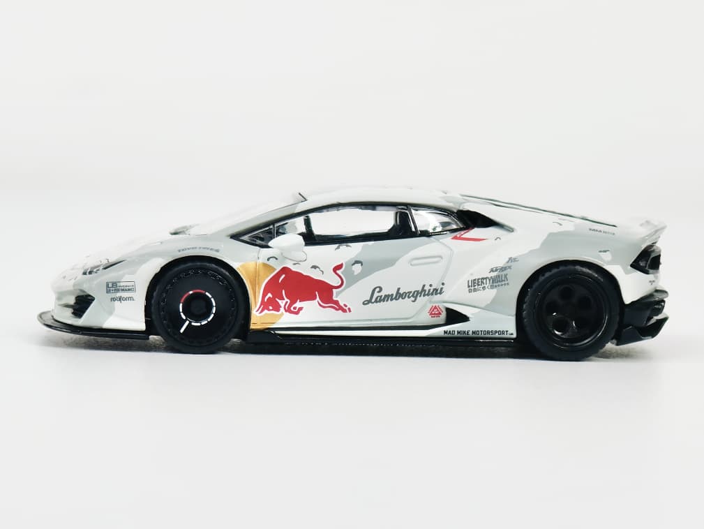 minigt lbwk lamborghinihuracan White・Red Mini GT LB Works Lamborghini Huracan White w/ Red Stripe #minigt
