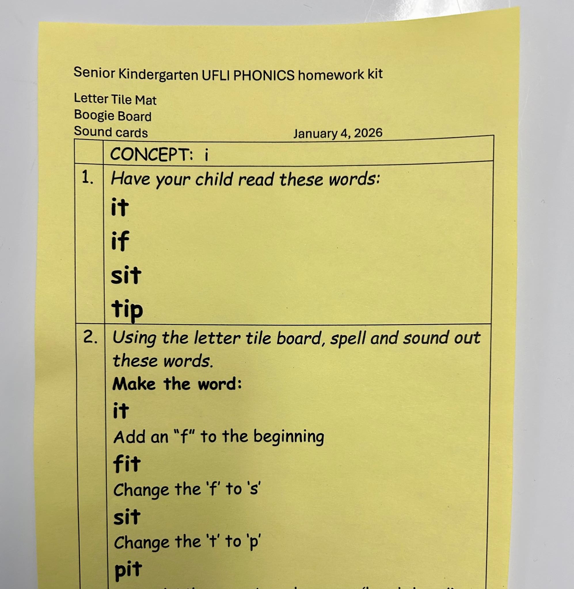 Baibombeh - Senior Kindergarten homework was sent home on Monday ...