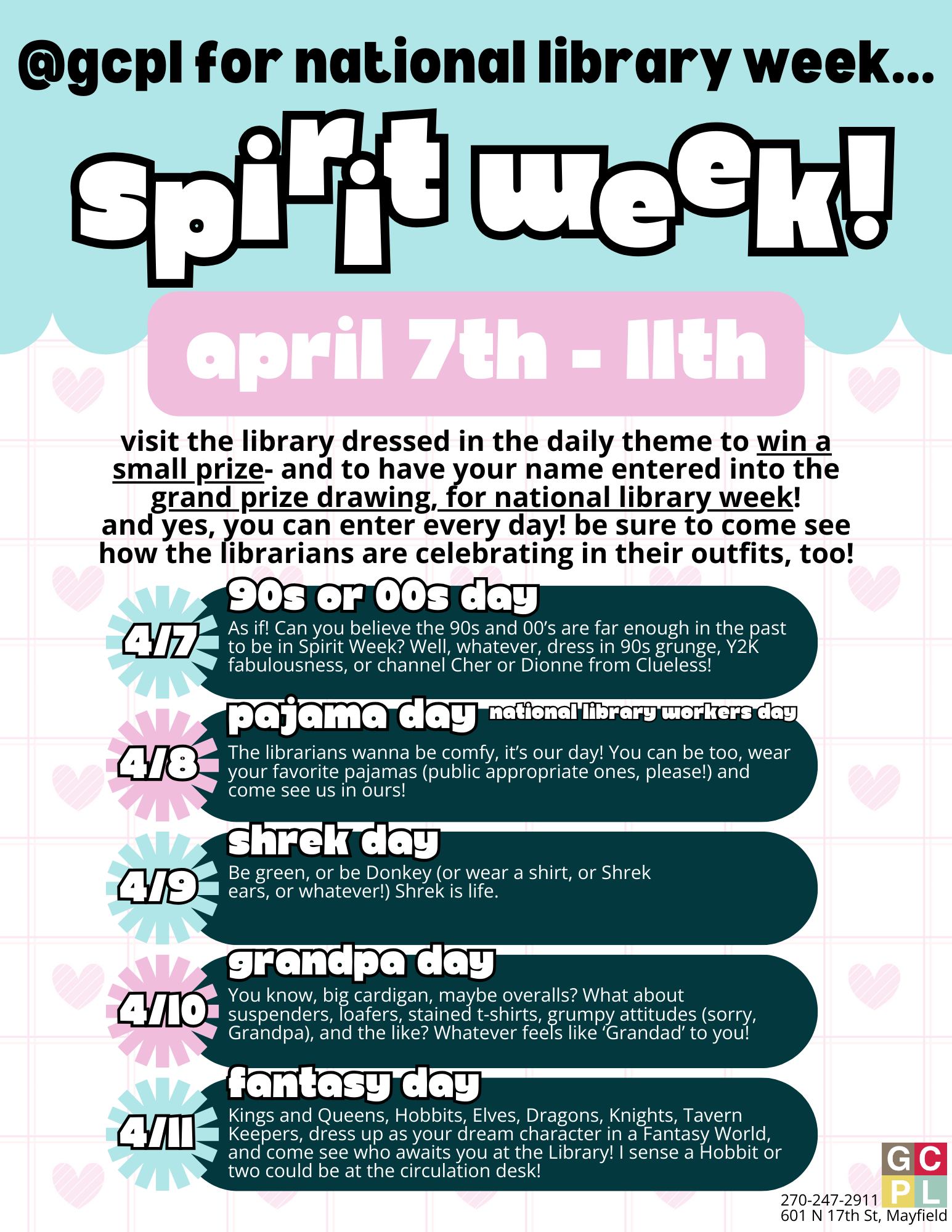 National Library Week: Spirit Week!