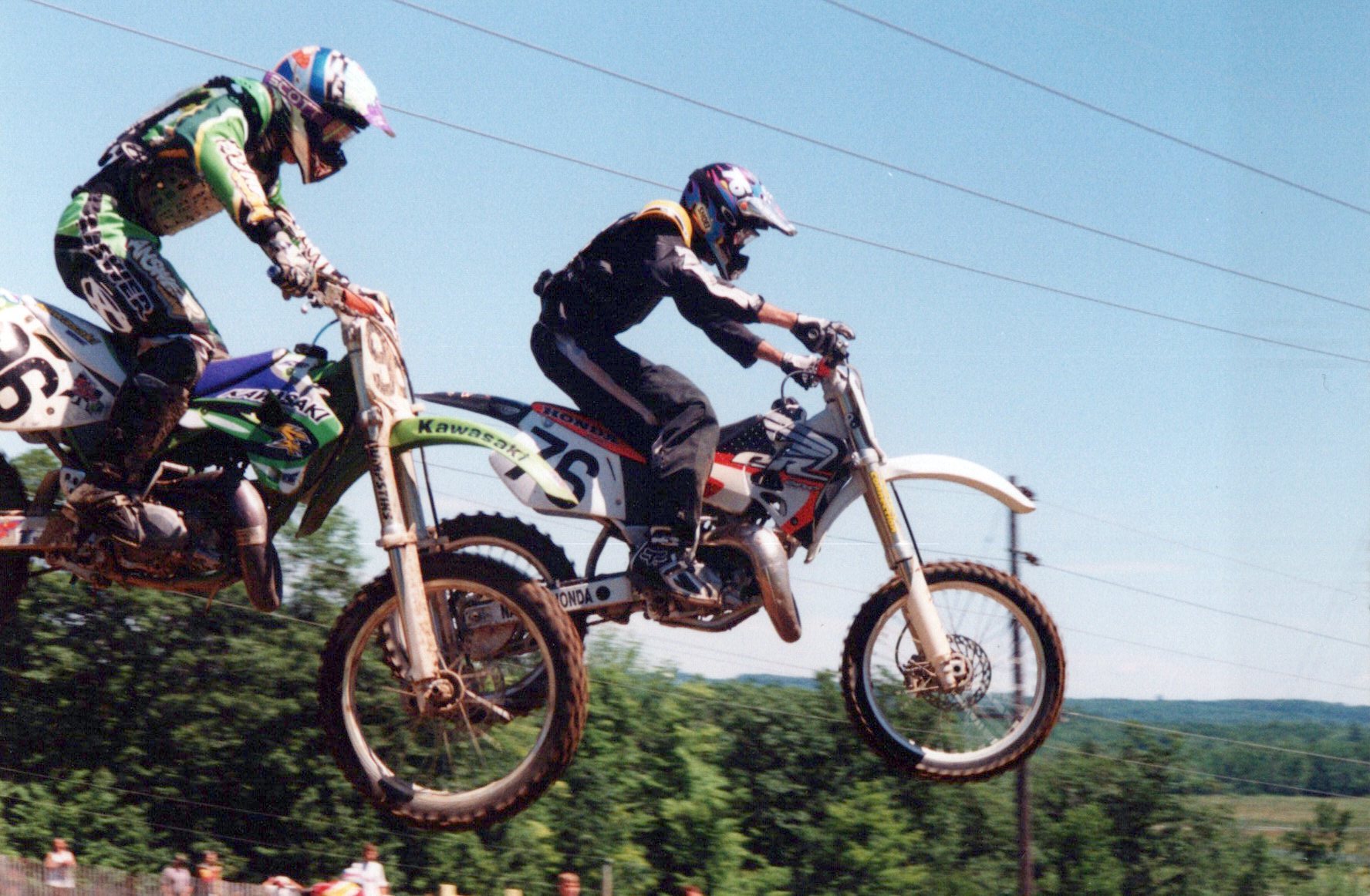 Rider - Honda mounted Ben McCarthy (96) and Kawasaki rider Eric Soucy ...