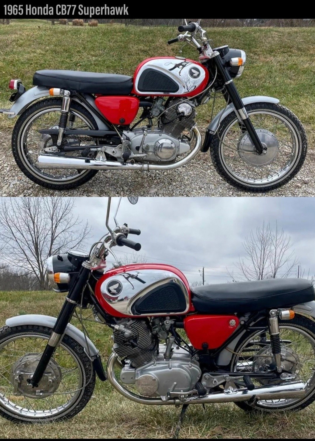 1965 Honda CB77 Super hawk 💙❤️🖤 The 1965 Honda CB77 Super Hawk