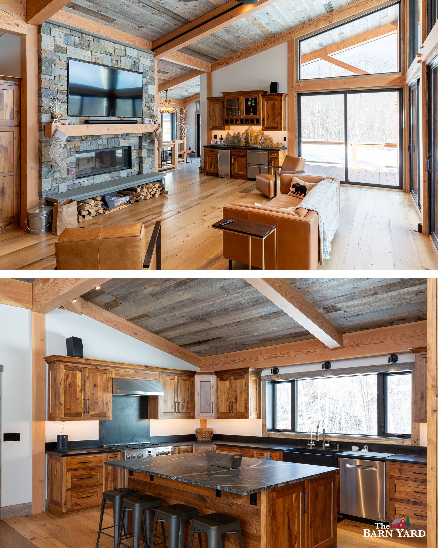 The Barn - The "mountain modern" timber frame home, with rustic timber ...