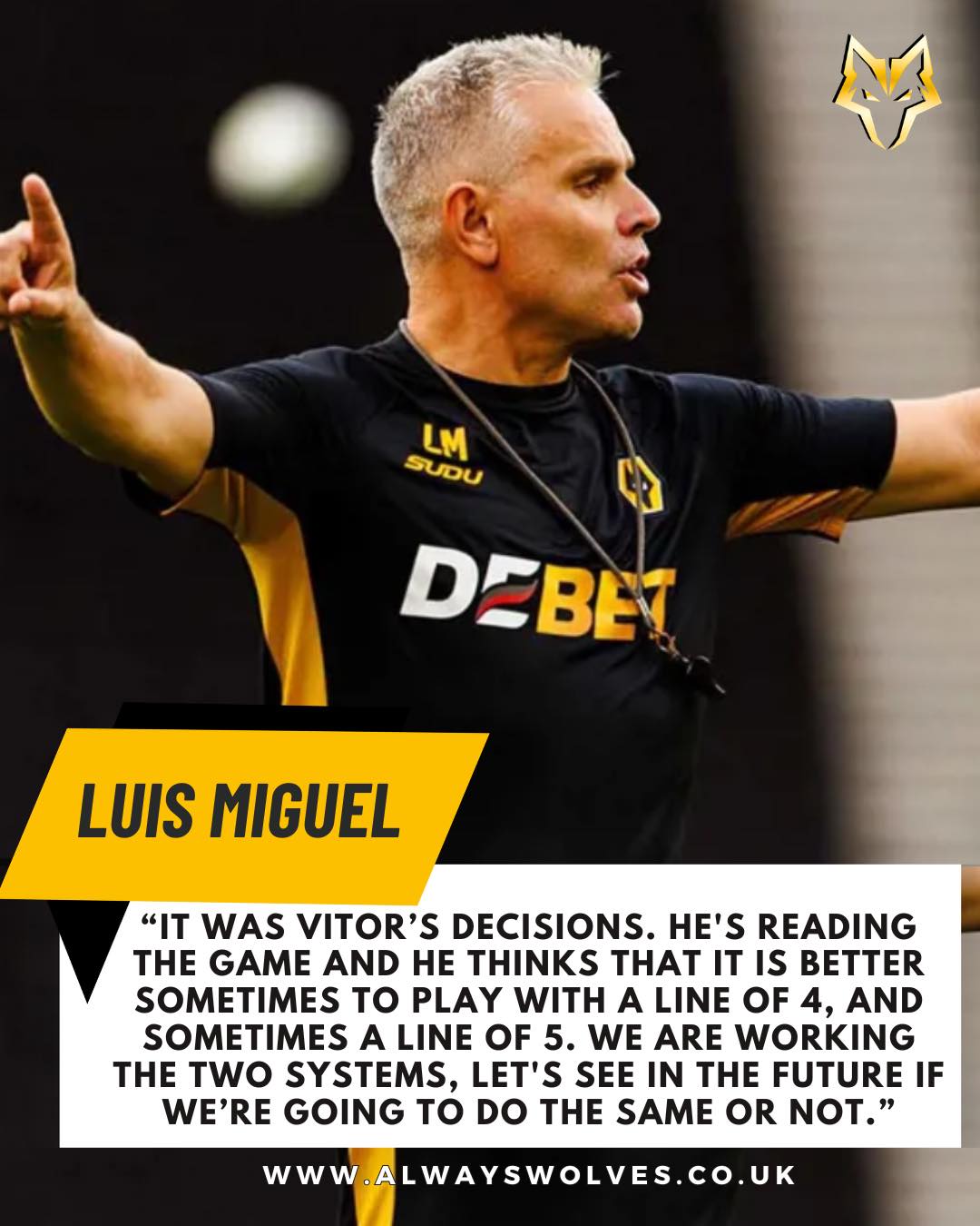 Always Wolves - Wolves Assistant Head Coach LUIS MIGUEL On... | Facebook