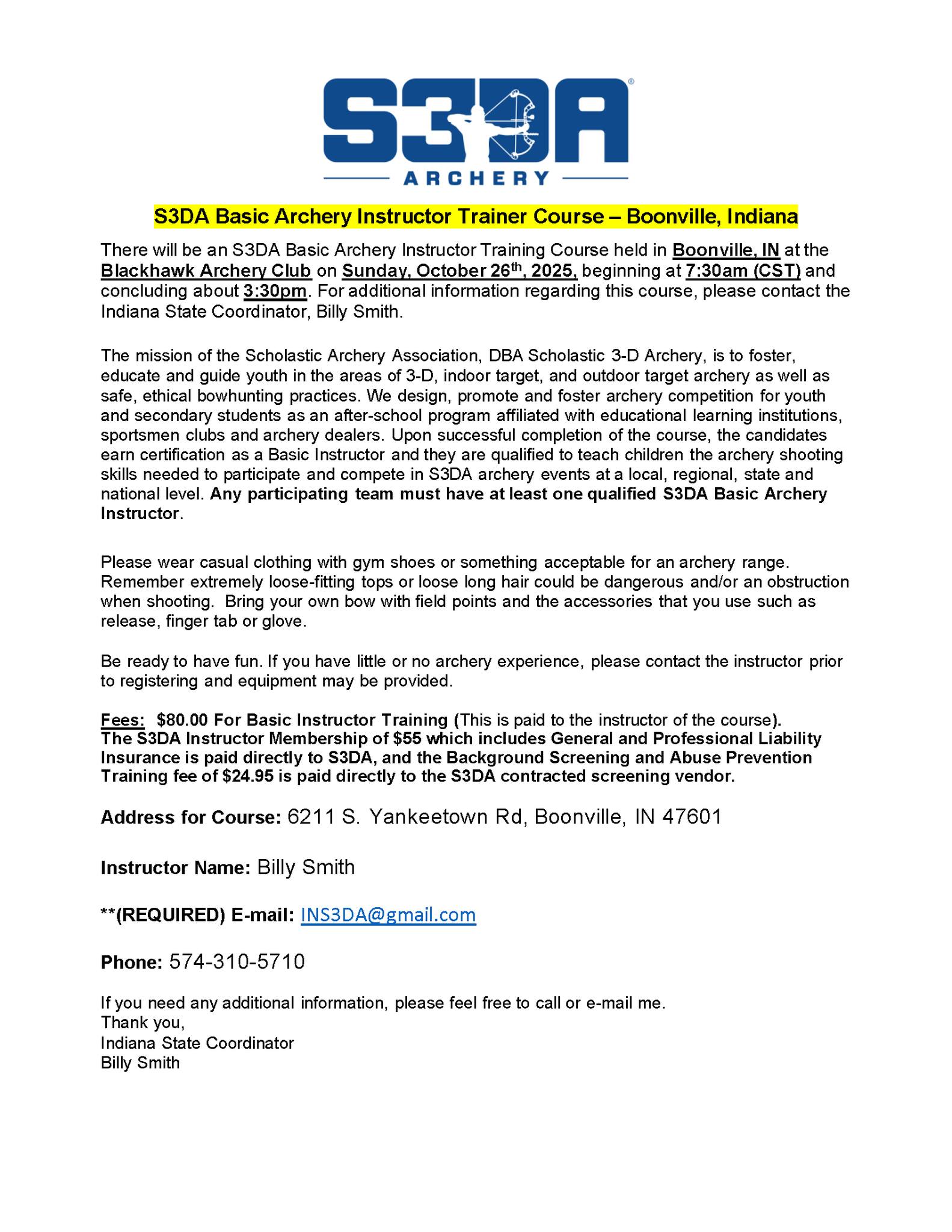 Scholastic - 🏹 Want to become a certified S3DA Basic Archery Instructor ...