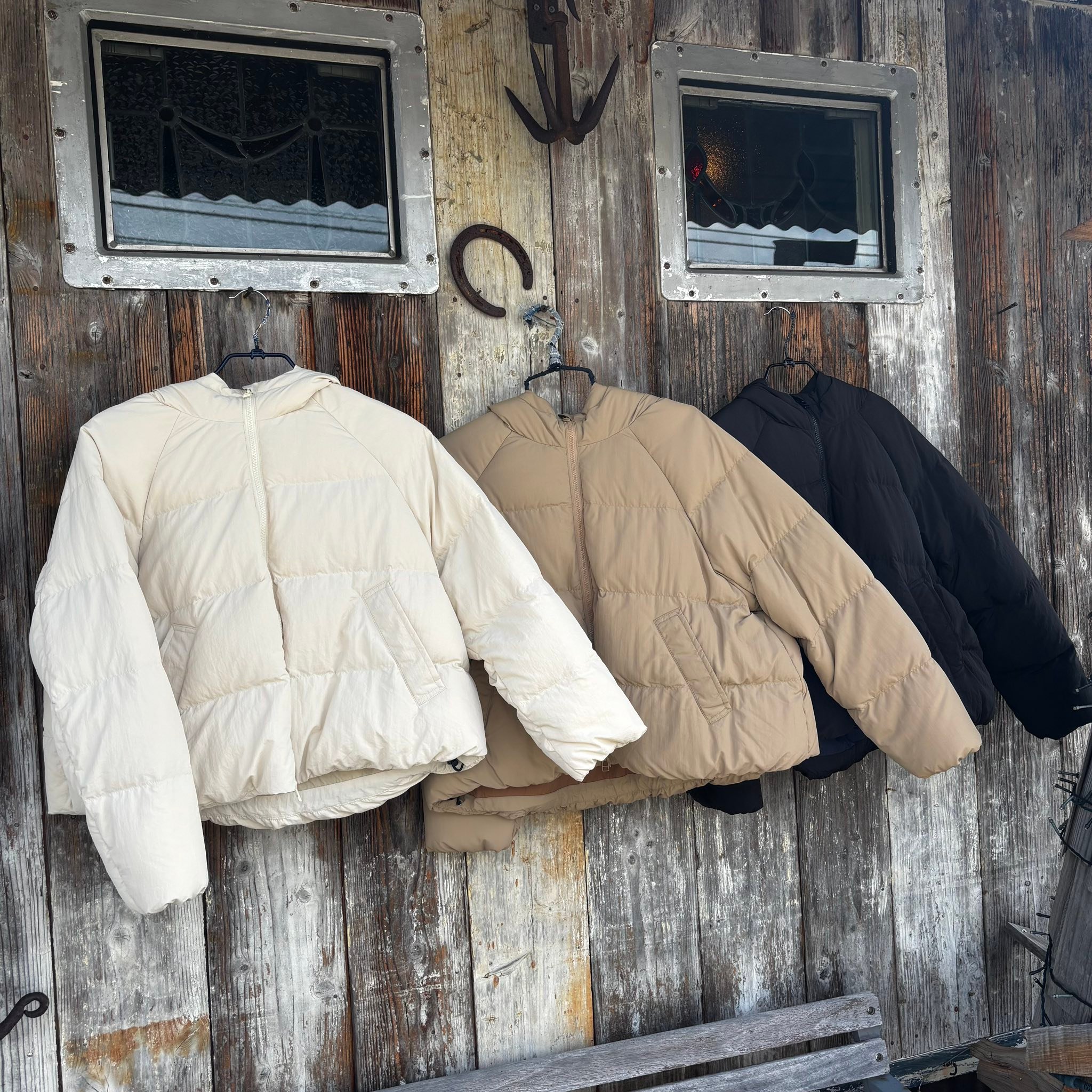 NATURAL LAUNDRY] ウェーブナイロンダウン ラグランフードジャケット 