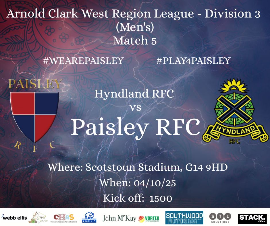 Paisley - The next challenge awaits. Paisley RFC heads to Scotstoun ...