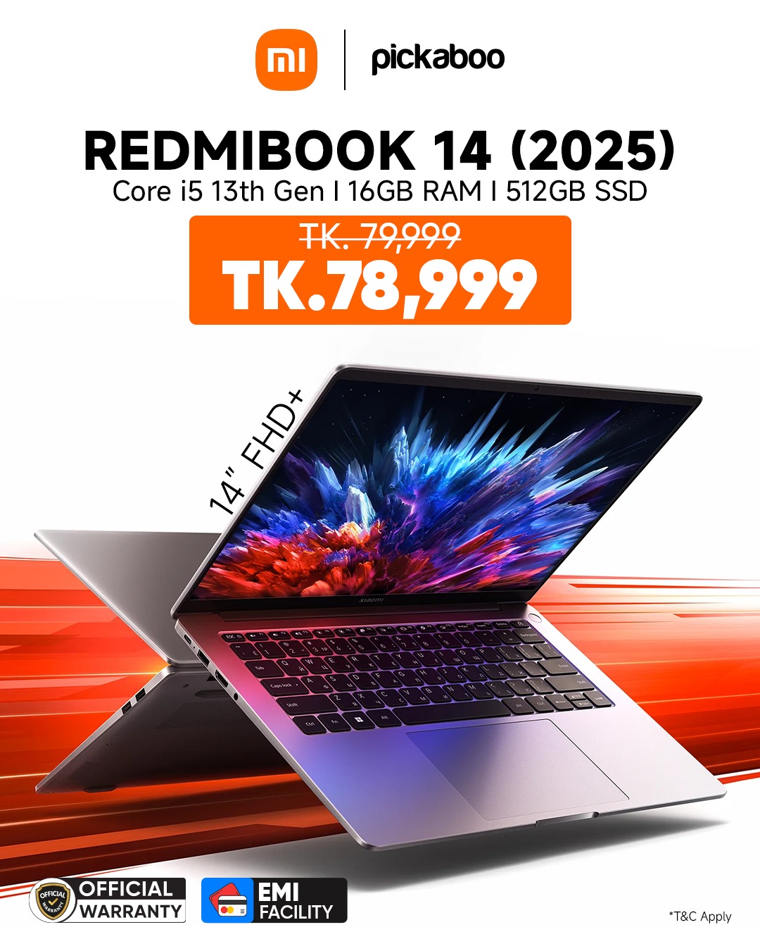 Get the Xiaomi RedmiBook 14 2025 Core i5 13th Gen at an exclusive