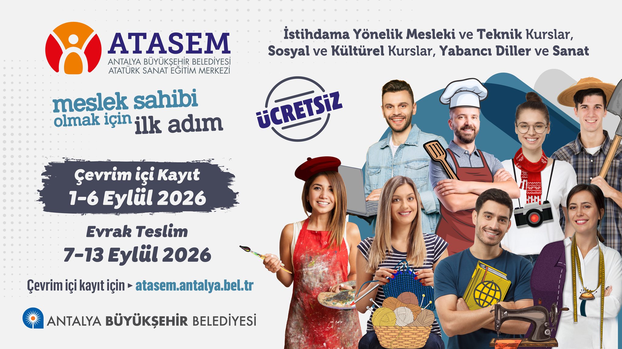 ATASEM kurs kayıtları başlıyor 🤩📚 Ücretsiz meslek sahibi olmak veya ho