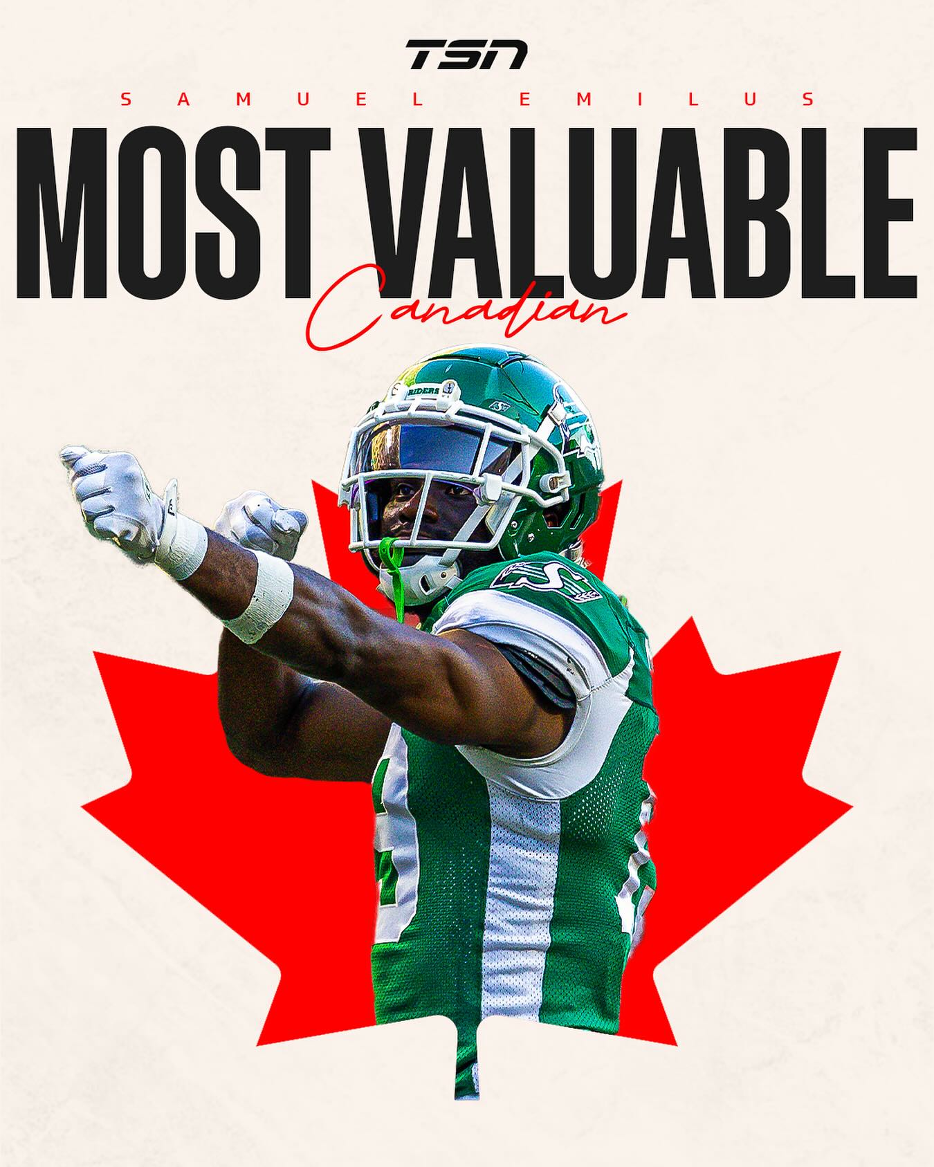 TSN - A huge game from Riders WR Samuel Emilus earns him Most Valuable ...