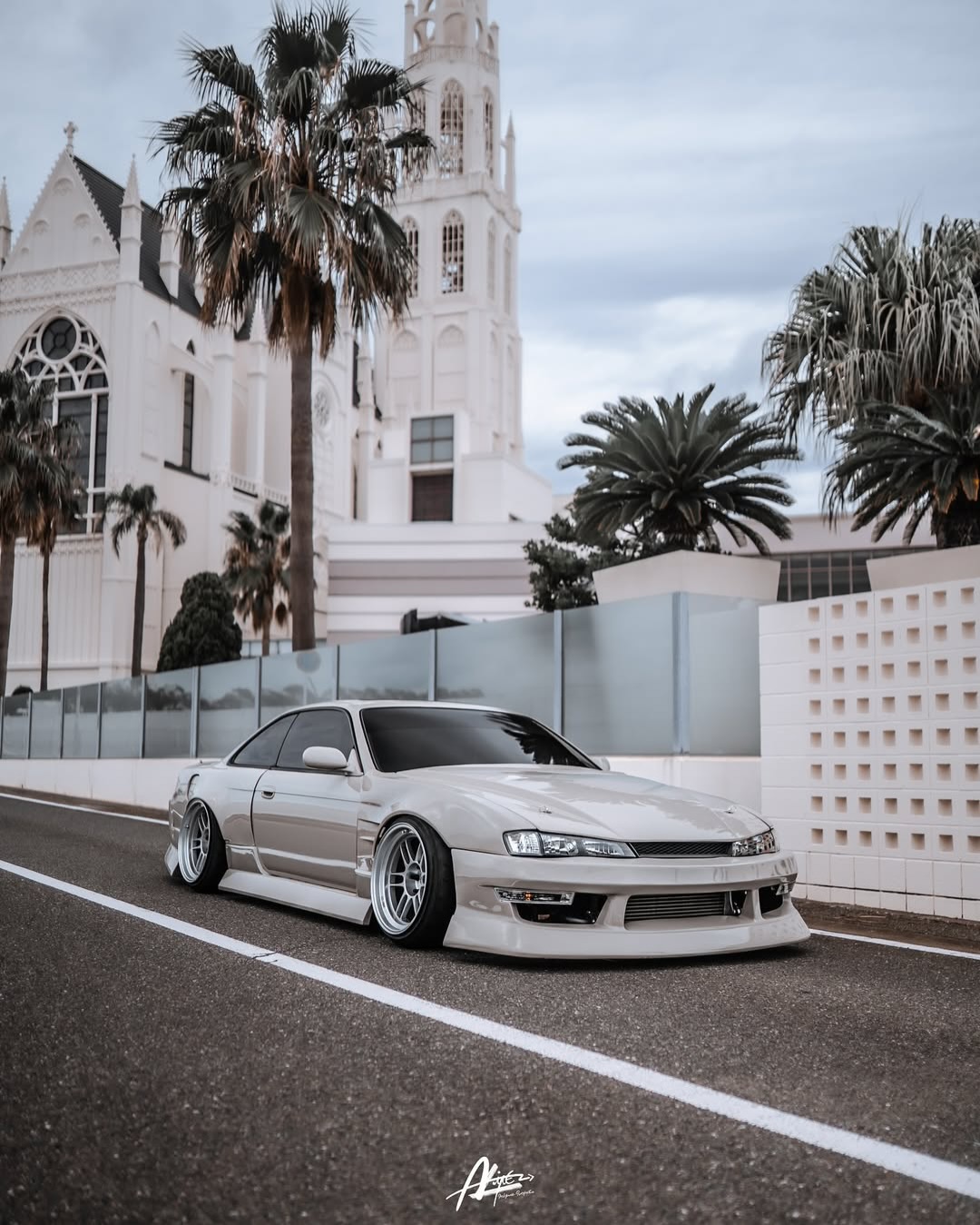 S14 Kouki in monochrome style! feat. Enkei RPF1 wheels bodykit and