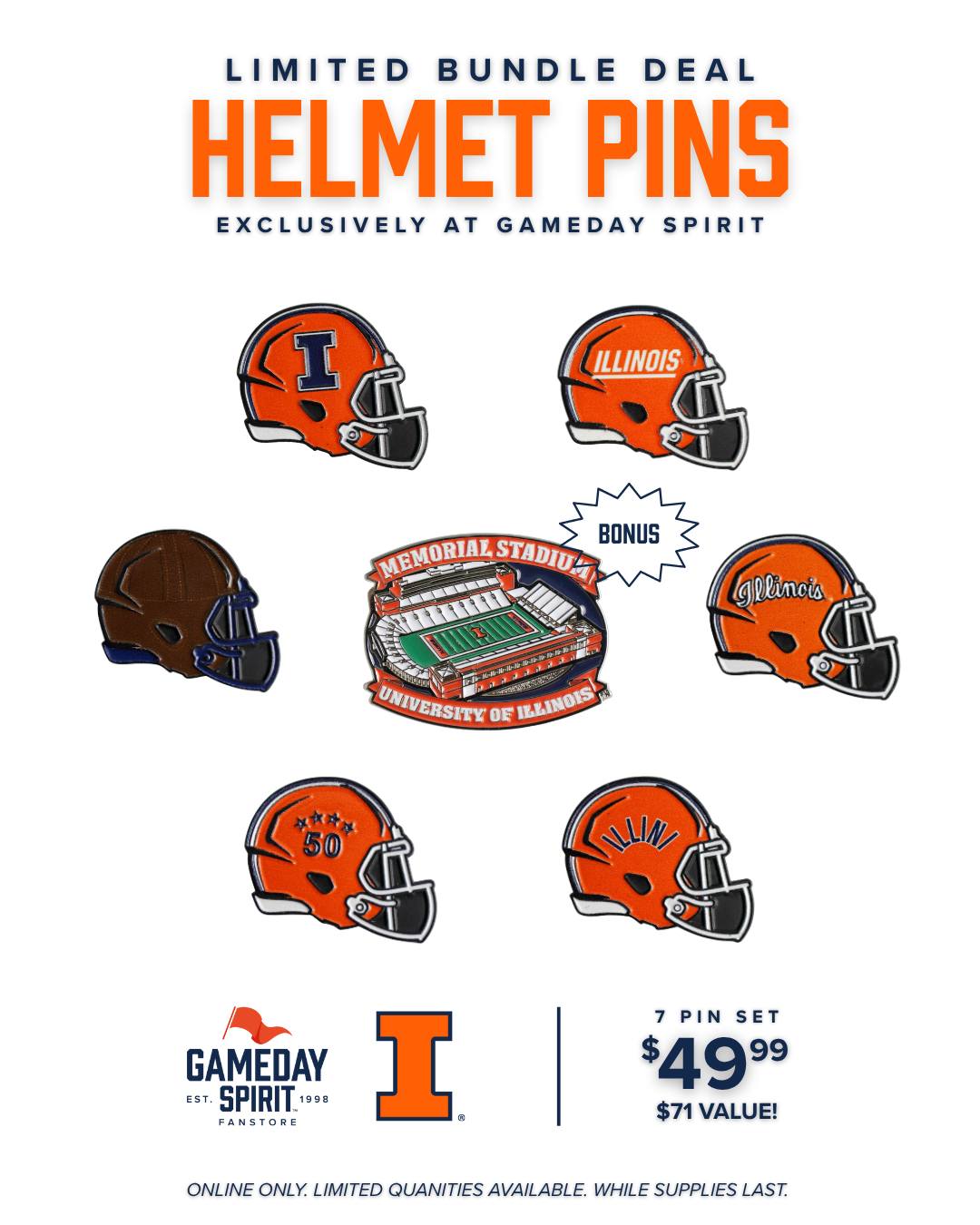 fighting illini new football helmets Illinois Riddell Speed Mini Helmet The perfect collectible or gift Illinois To Celebrate Memorial Stadium's