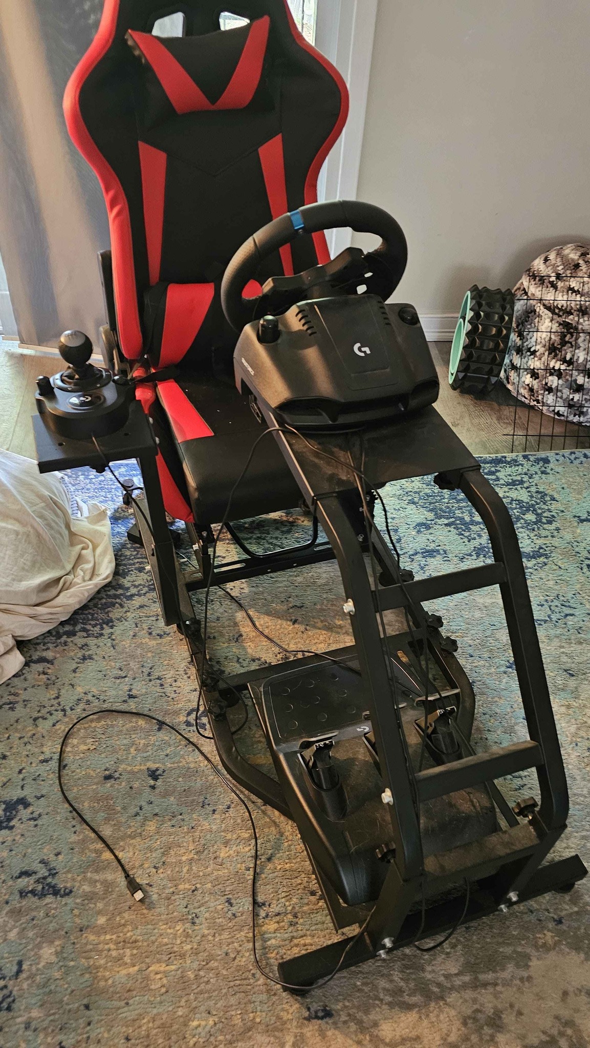 Complete Racing Simulator Setup — Logitech Wheel + Seat Rig + Shifter ...