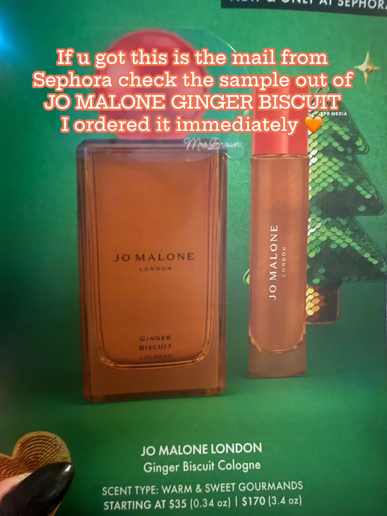 JO MALONE GINGER BISCUIT? Is my seasonal signature scent this 