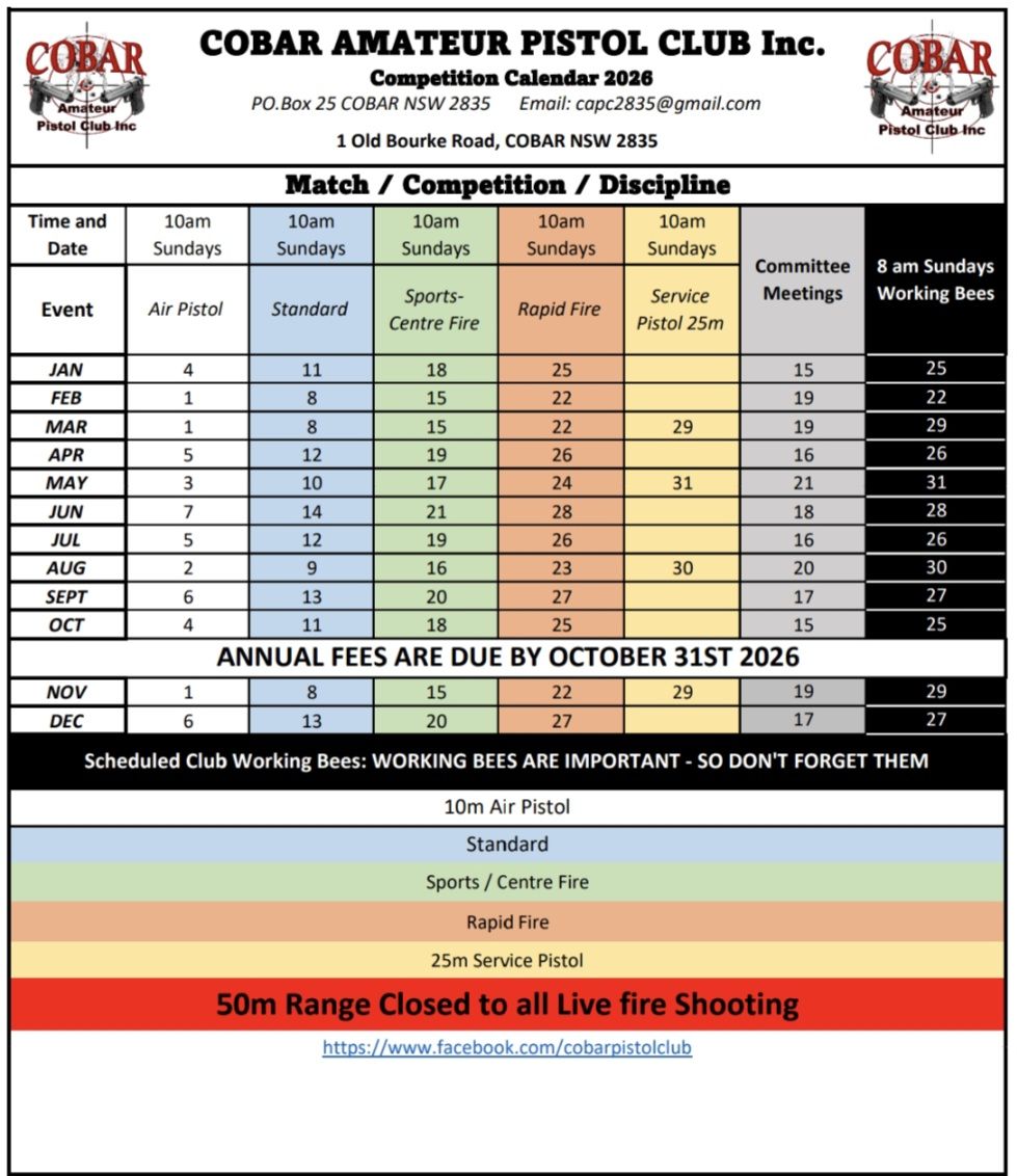 Cobar Amateur Pistol Club inc. | Cobar NSW