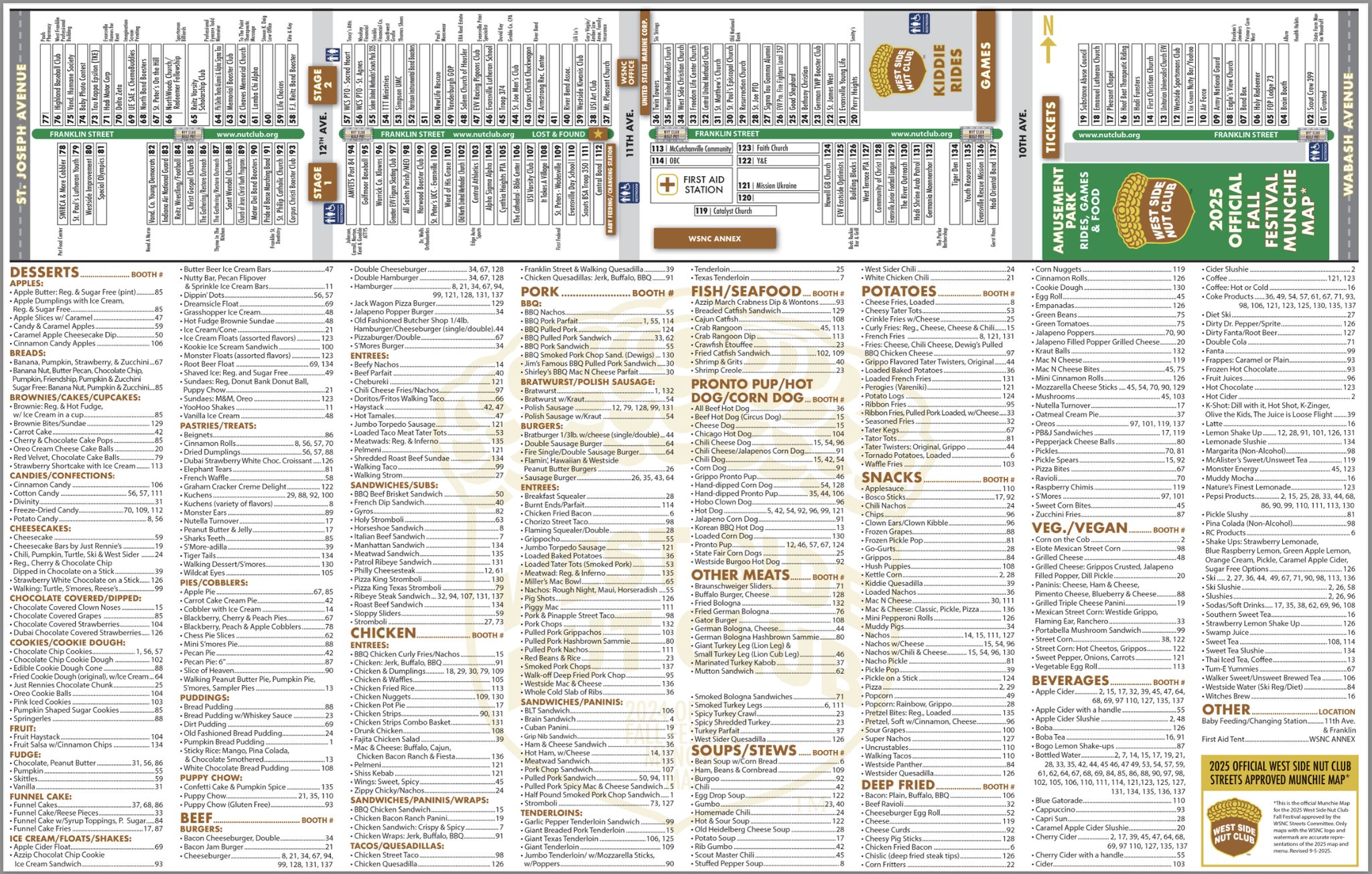 2025 West Side Nut Club Fall Festival food map released