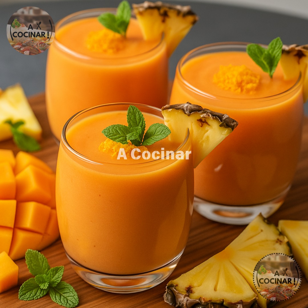 A Cocinar - 🥭 Batido Refrescante de Mango y Piña 🍍 🍹 Ingredientes 🥭 2 ...
