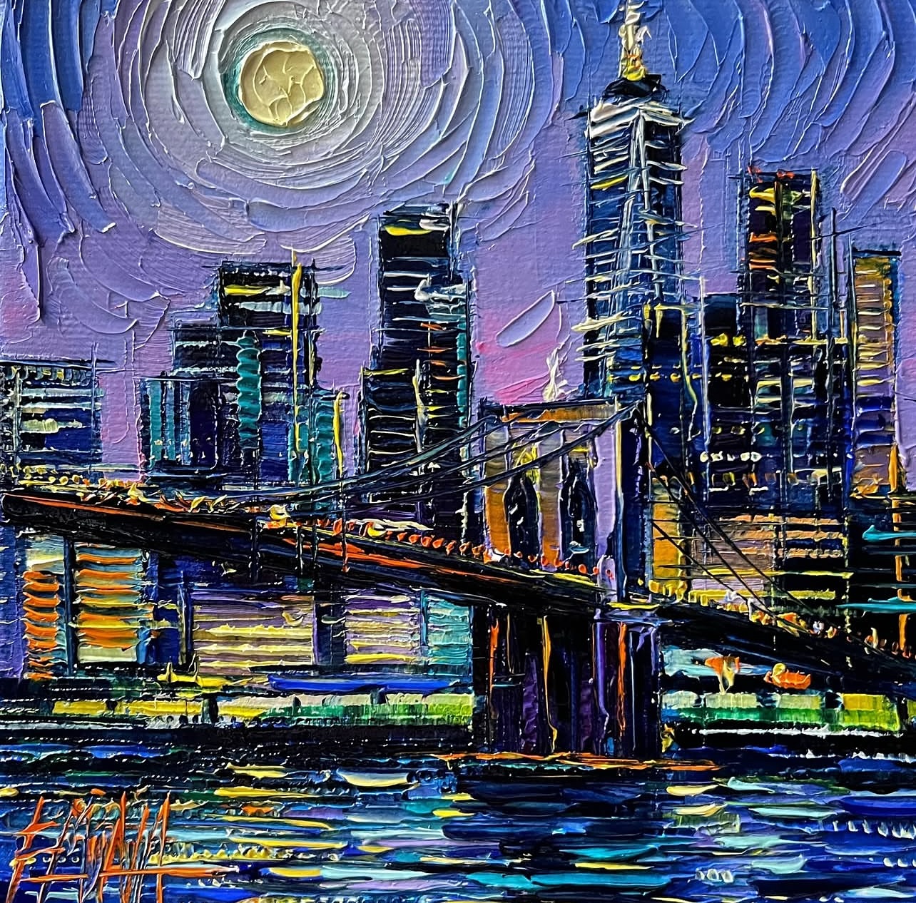 Stroll beneath the swirling evening skies of NYC. Listen as its
