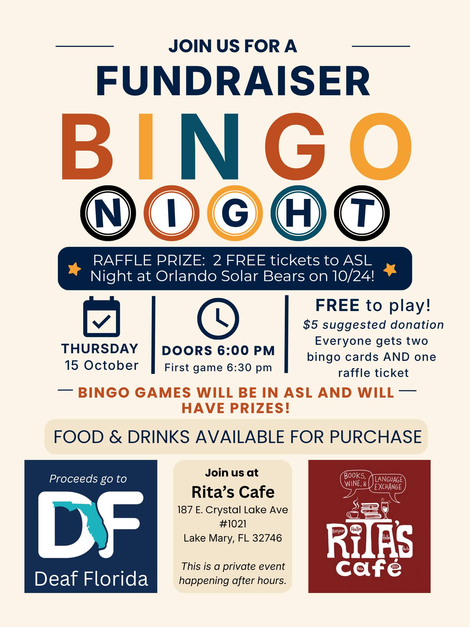 ASL Bingo Night - Deaf Florida Fundraiser