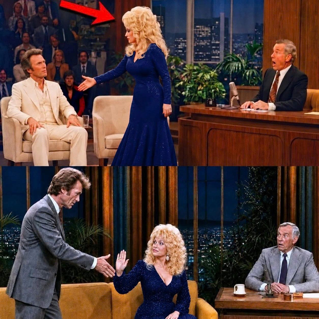 johnny carson blue dress What did a 7-year-old girl say to on live TV? Color:Sea Mist