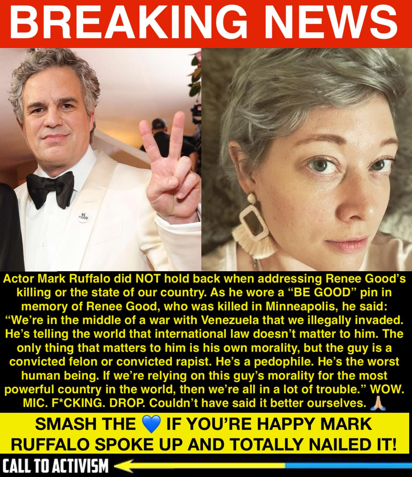 Mark Ruffalo didn’t hold back at all... - CALL TO ACTIVISM | Facebook