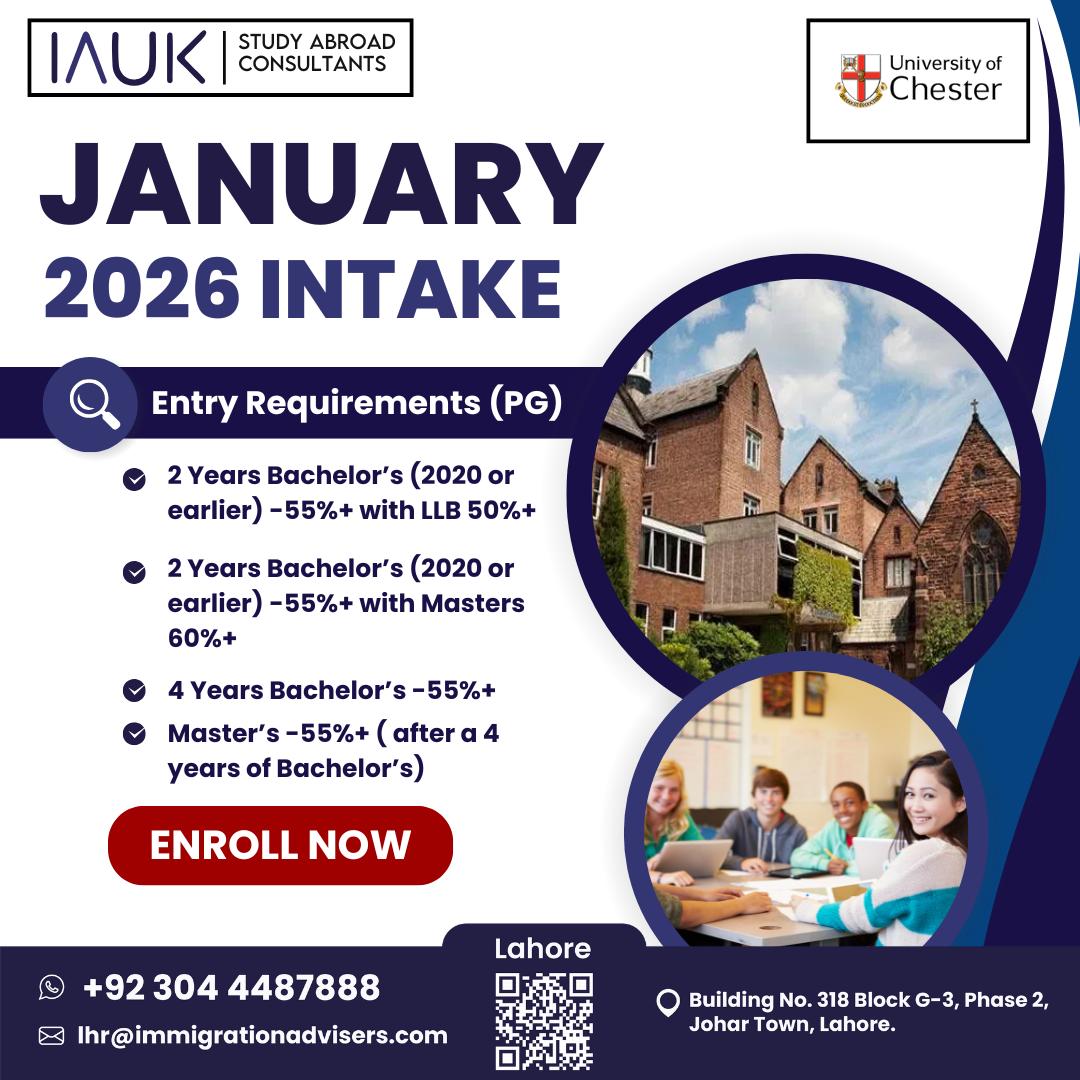 IAUK - 🎓 Study at University of Chester January 2026 Intake Now Open ...