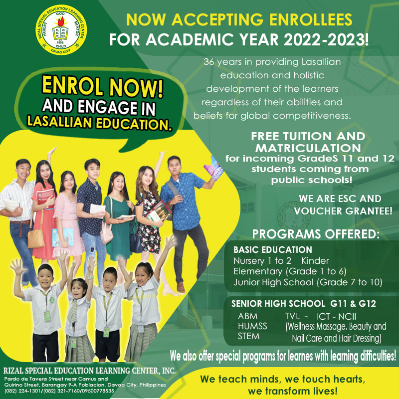ENROLL NOW... - Rizal Special Education Learning Center, Inc. | Facebook