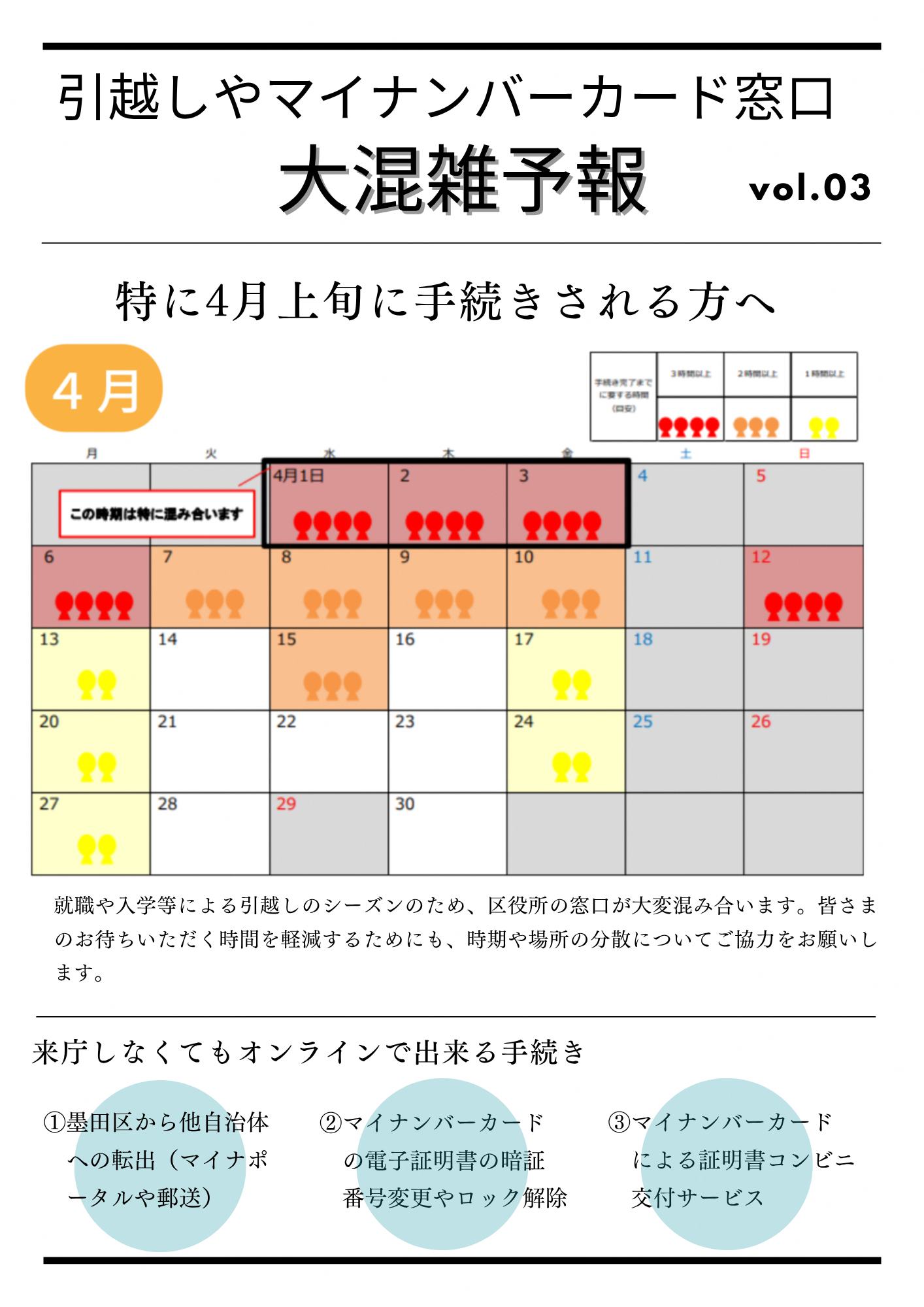 ⚠️引越しシーズンにより、引越しやマイナンバーカード窓口が大変混雑 