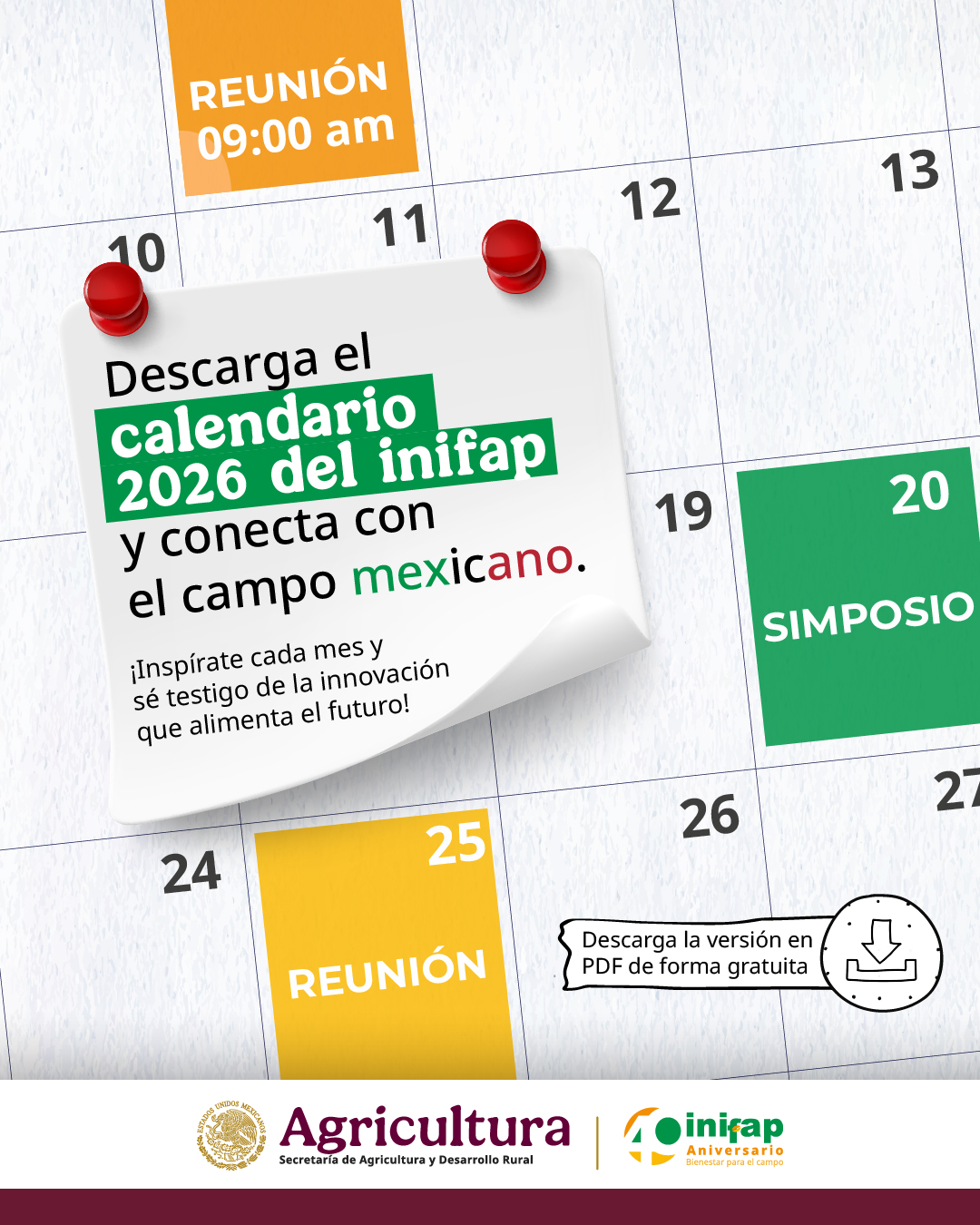 INIFAP - 📅 ¡Ya puedes descargar el #Calendario INIFAP 2026! 📷Incluye ...