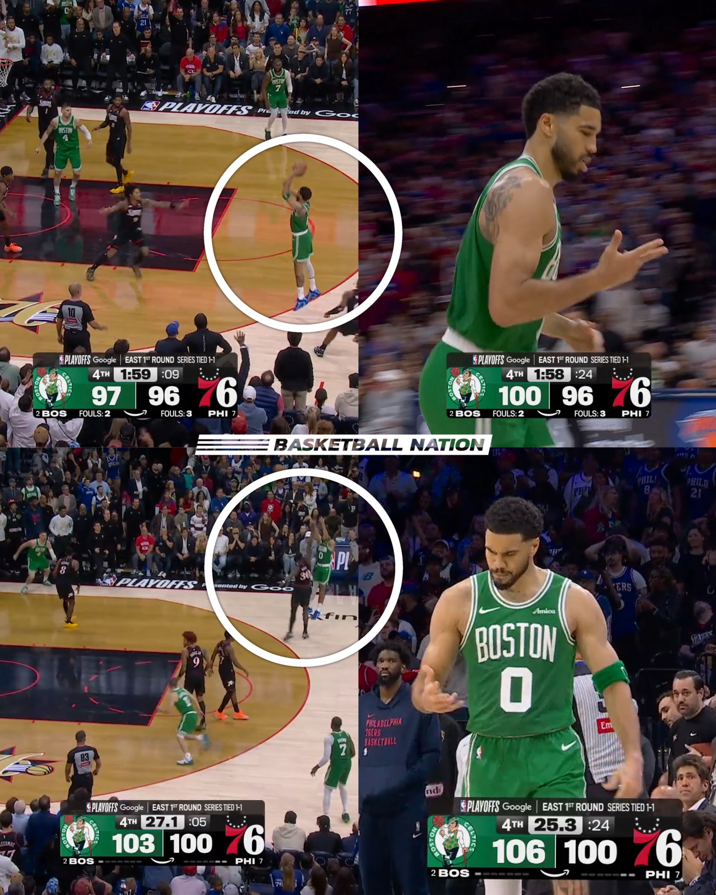 Jayson Tatum hit two clutch 3-point shots in the final 2 minutes 