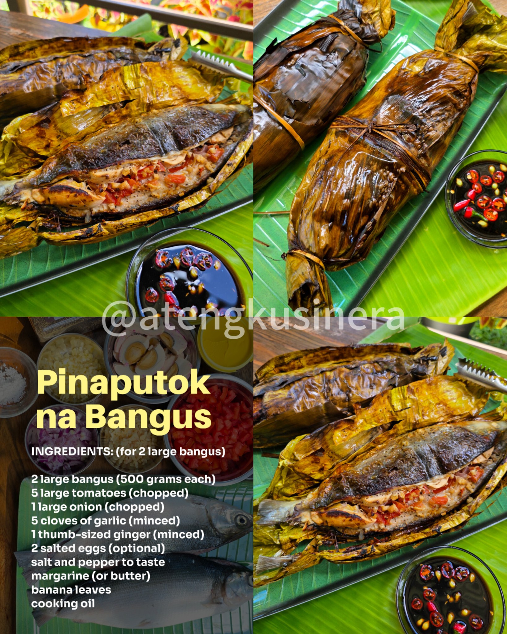 Ateng - Pinaputok na Bangus Recipe 😋😋 INGREDIENTS: (for 2 large bangus ...