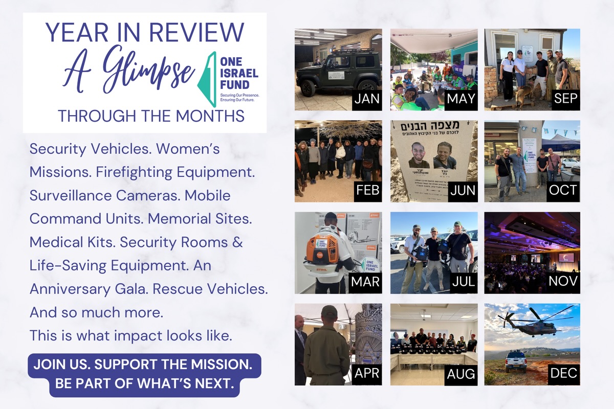 One Israel Fund - Year in Review: Together, we’ve made a... | Facebook