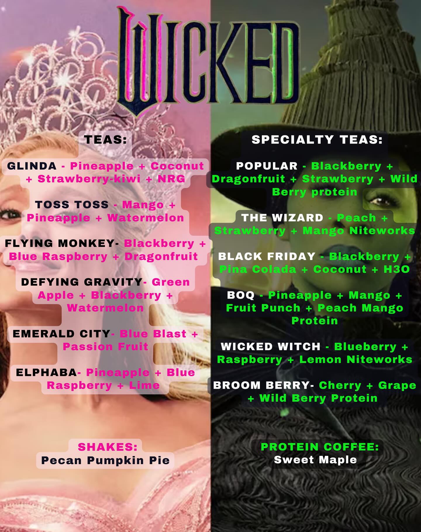 HernandoLoser - NOW PLAYING The Wicked Menu — starring Elphaba & Glinda ...