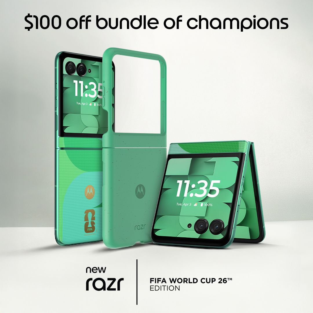 The new motorola razr FIFA World Cup 26™ Edition features an