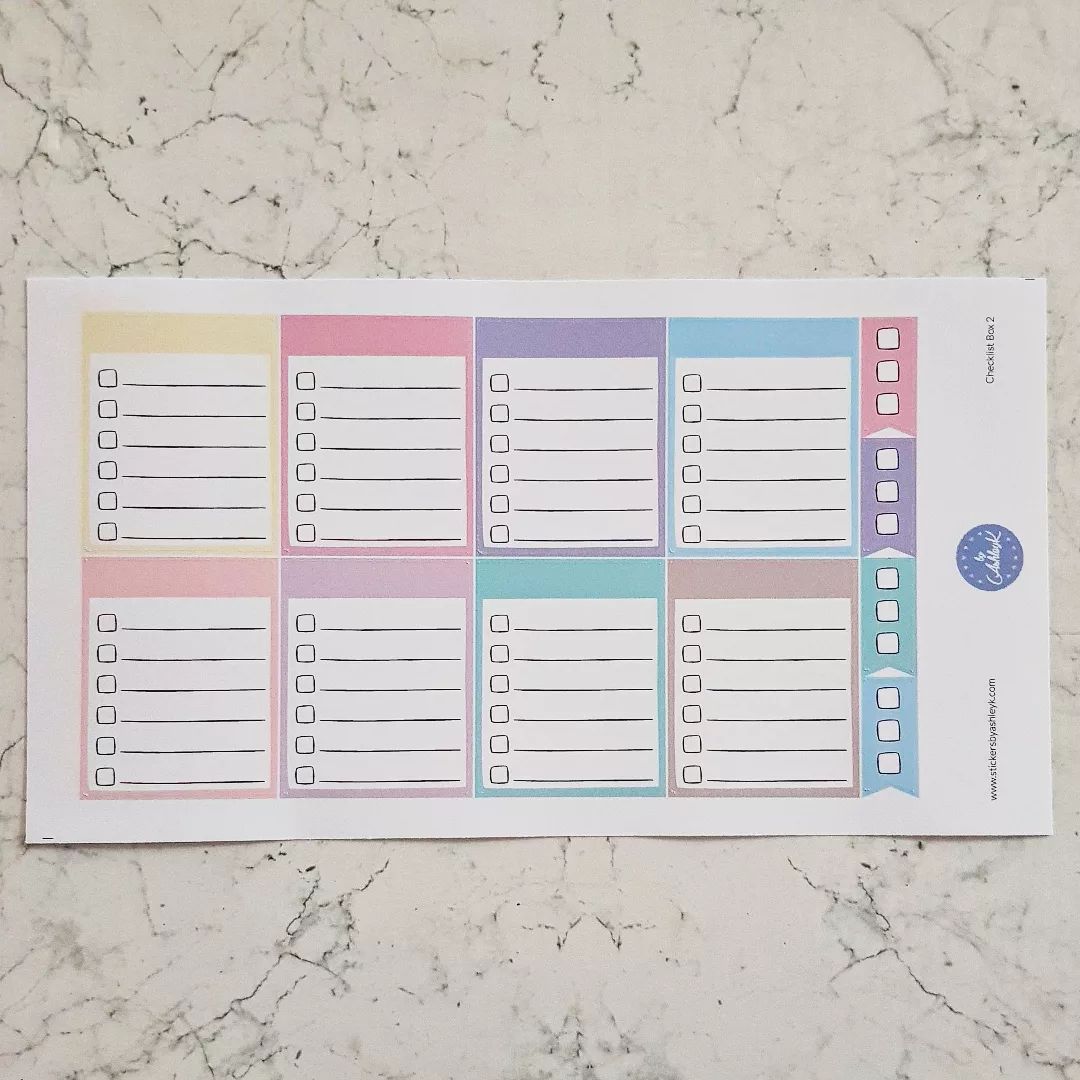 Tick box stickers in Pastel colour... - Stickers By AshleyK | Facebook
