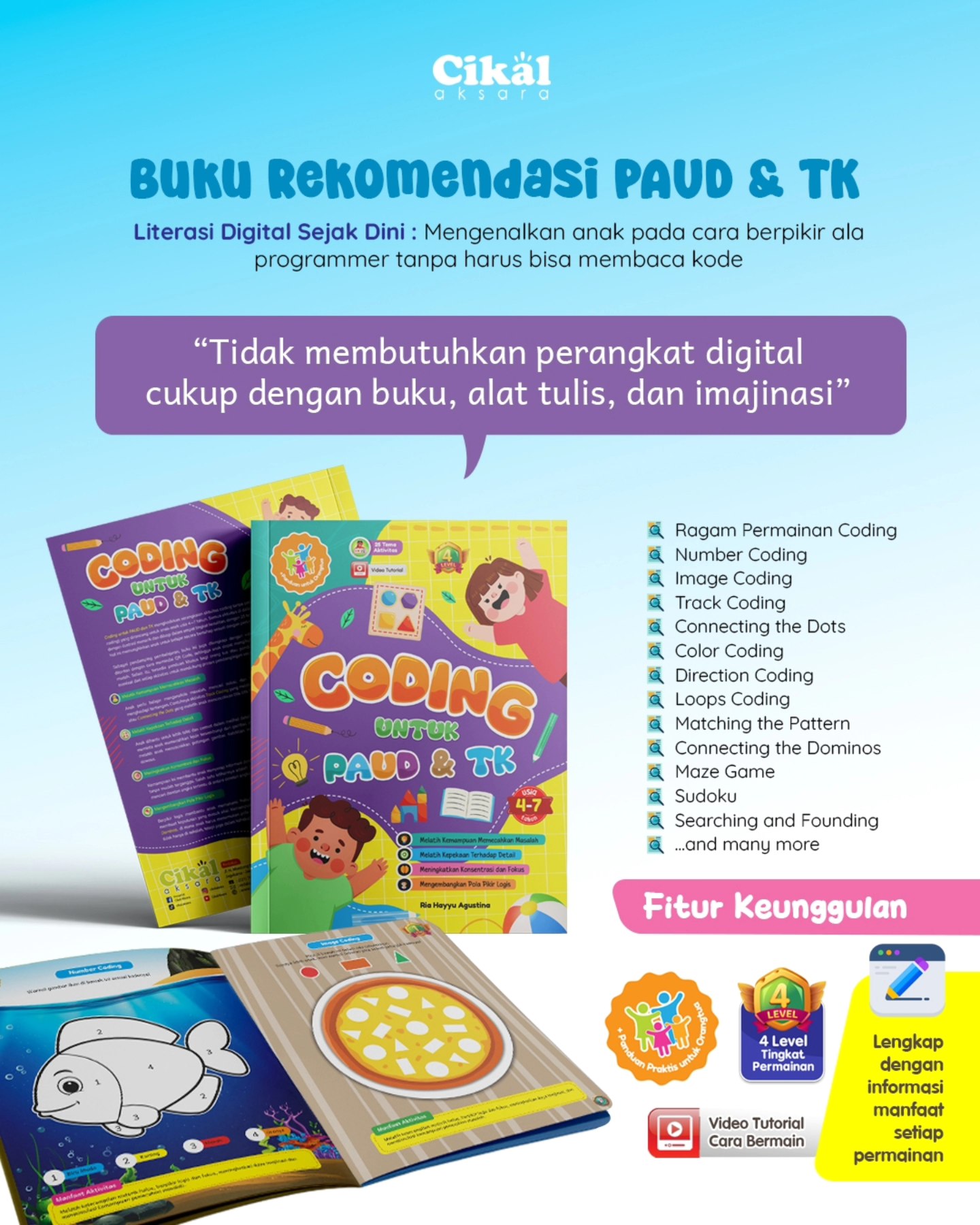 Cikal Aksara - Rekomendasi buku coding untuk anak usia 4–7... | Facebook
